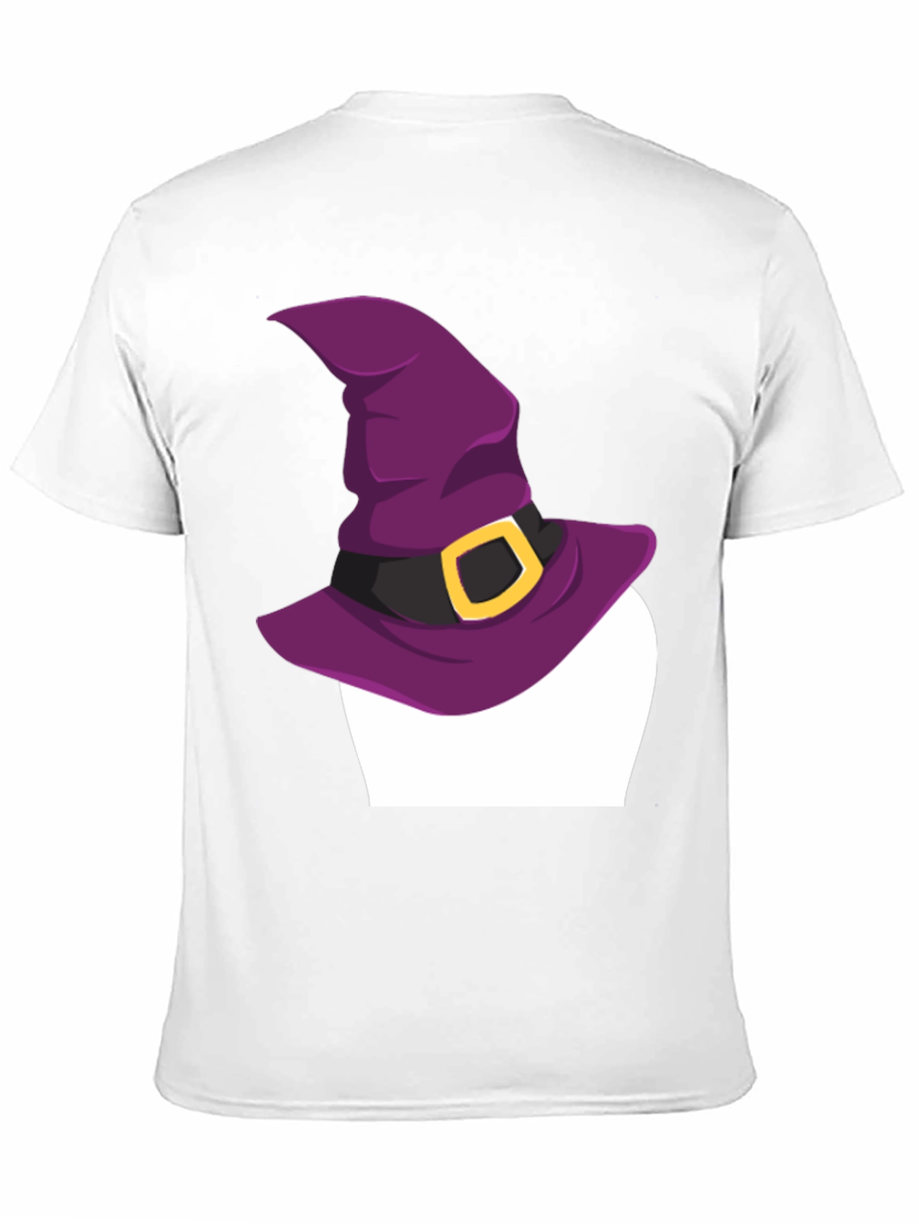 Halloween Witch Hat Graphic Tee - Black Cotton T-Shirt