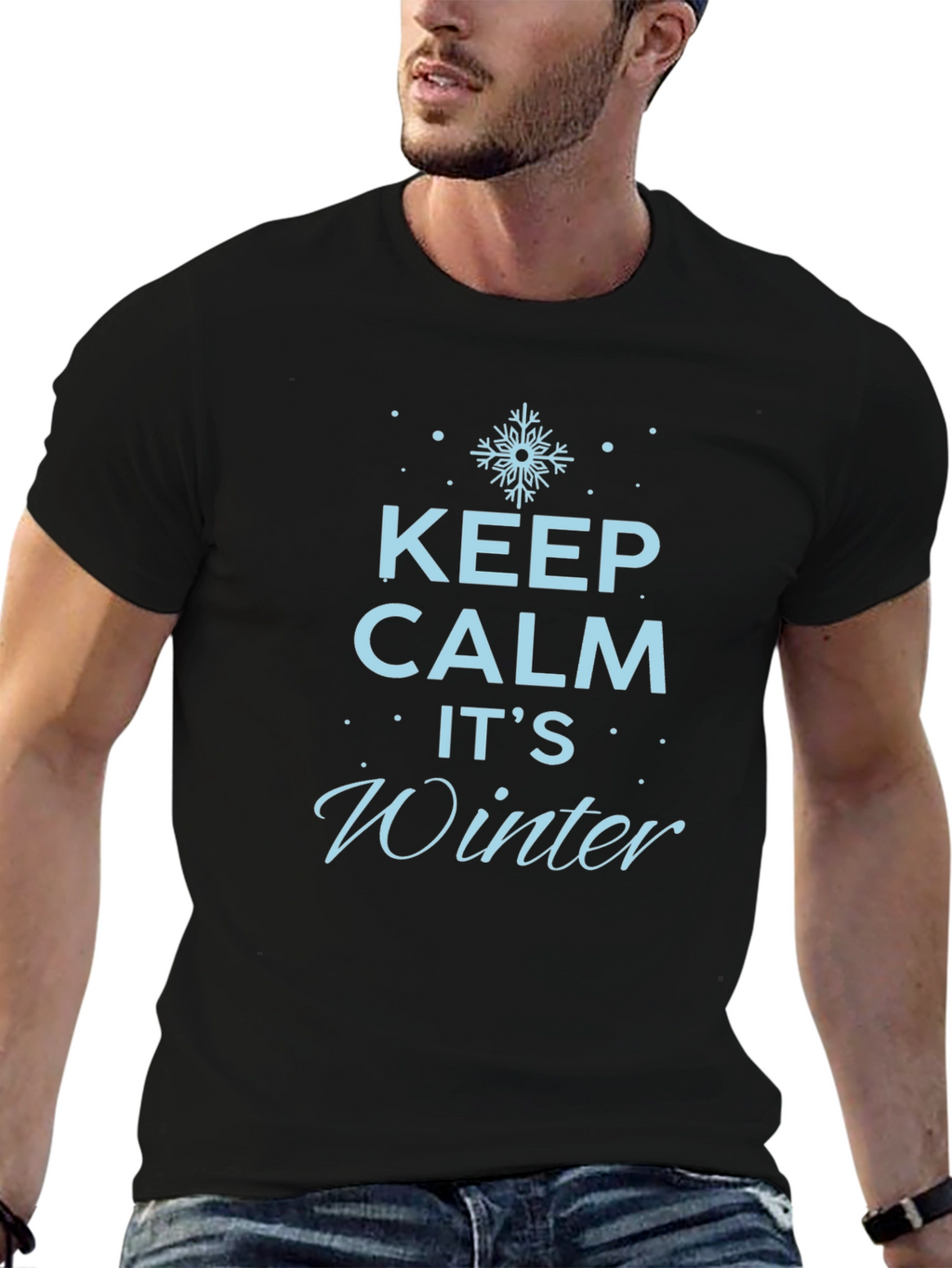 Keep Calm Its Winter Black T-Shirt