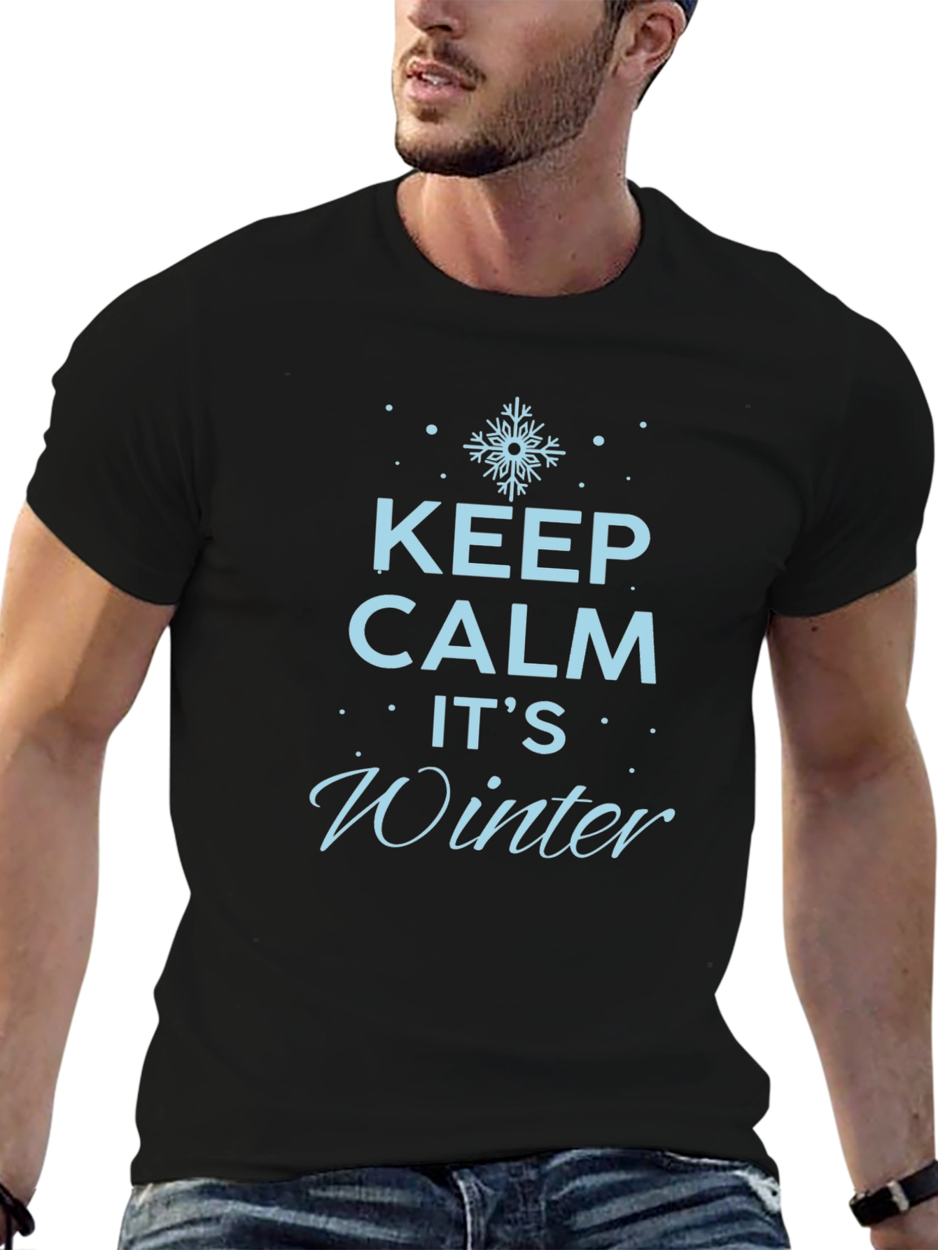 Keep Calm Its Winter Black T-Shirt
