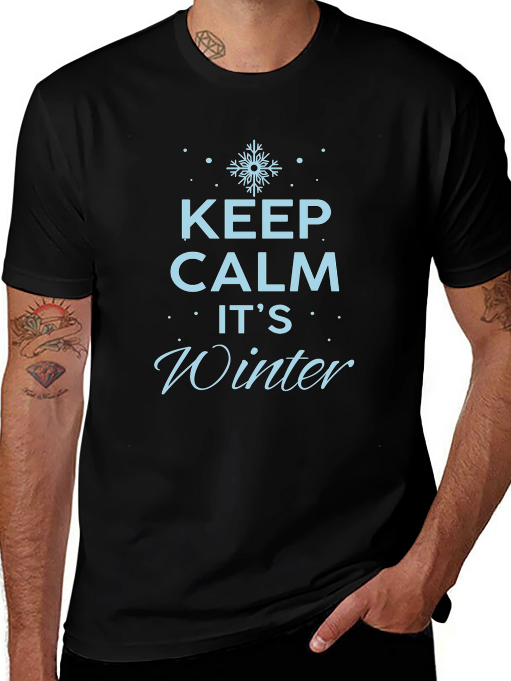 Keep Calm Its Winter Black T-Shirt