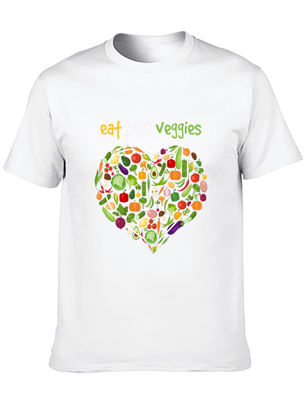 Eat Your Veggies Black Graphic T-Shirt