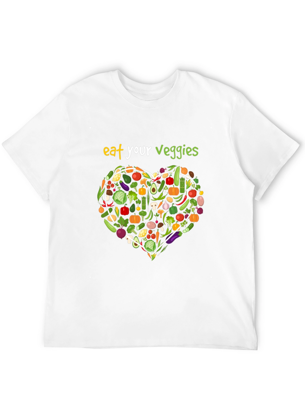 Eat Your Veggies Black Graphic T-Shirt