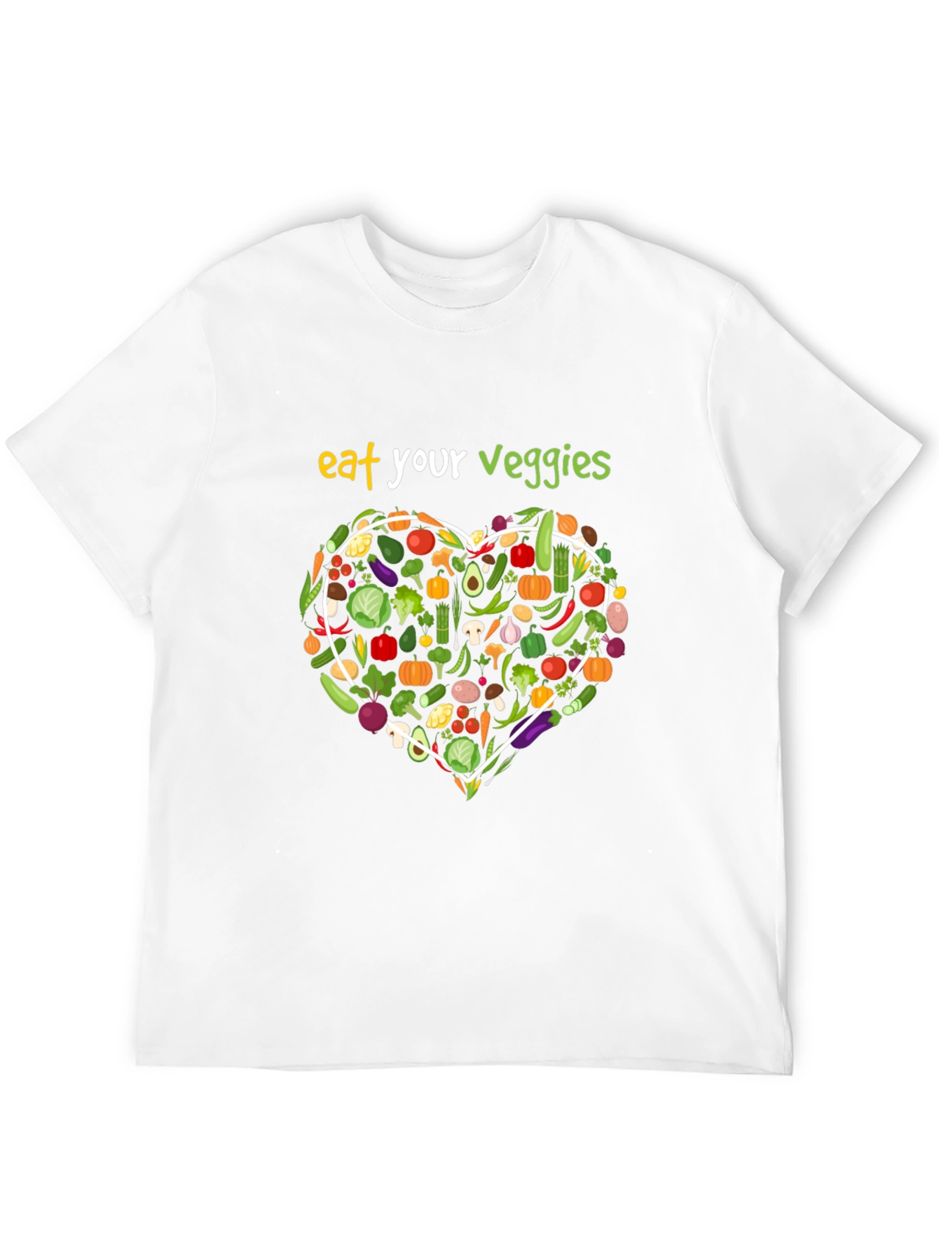 Eat Your Veggies Black Graphic T-Shirt