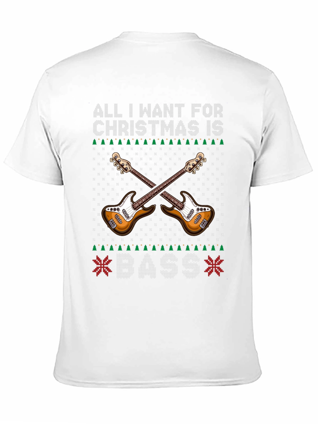 Bass Guitar Ugly Christmas Sweater T-Shirt