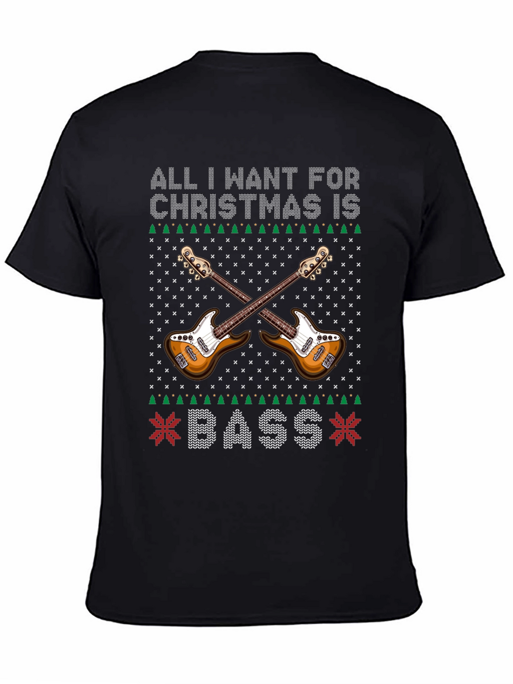 Bass Guitar Ugly Christmas Sweater T-Shirt