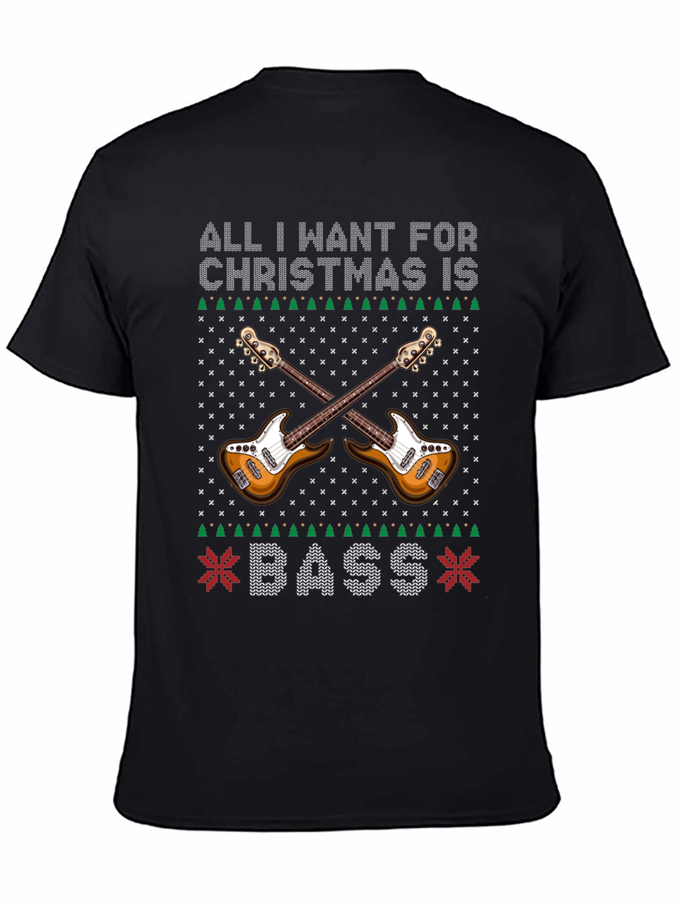 Bass Guitar Ugly Christmas Sweater T-Shirt