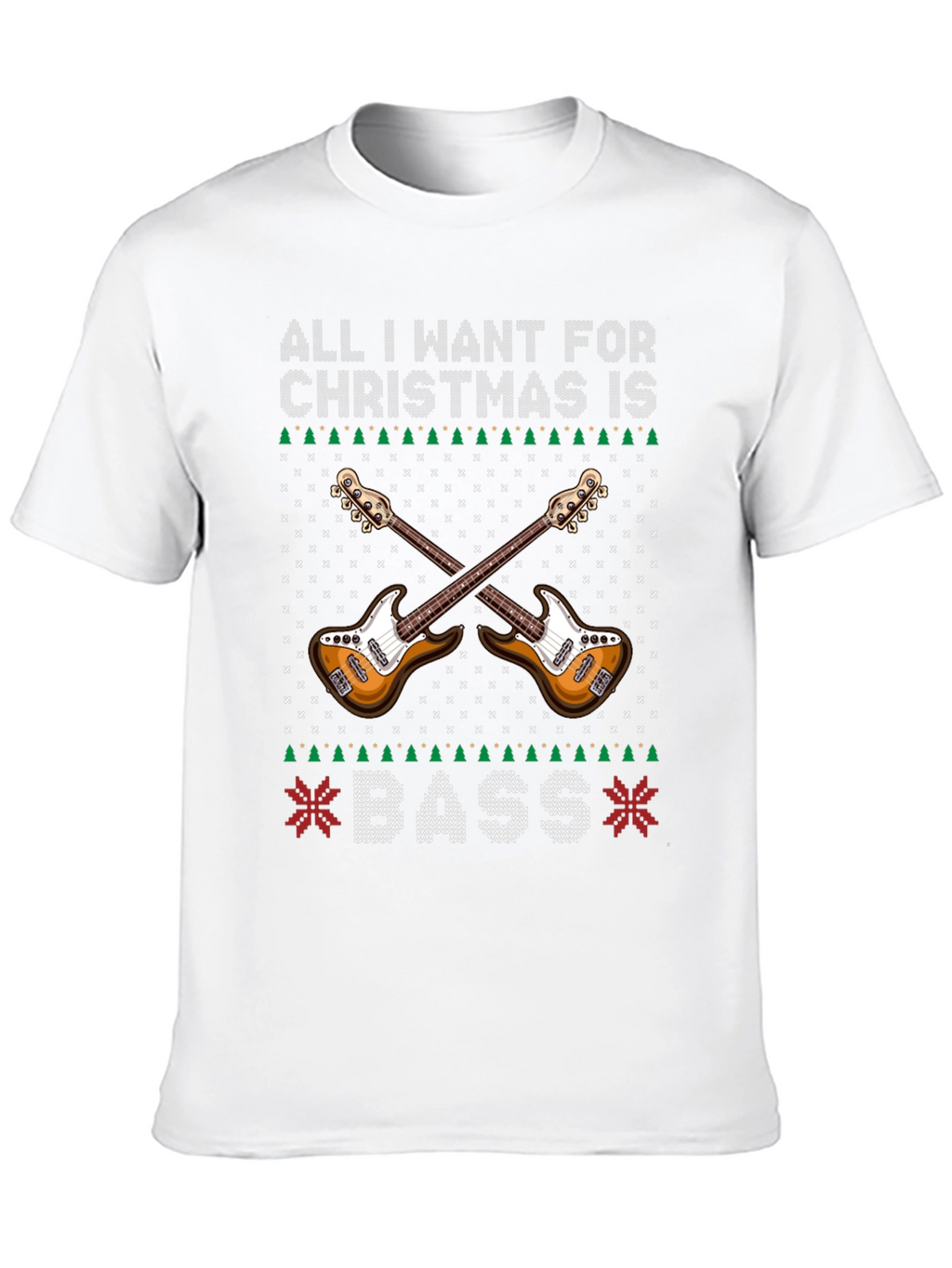 Bass Guitar Ugly Christmas Sweater T-Shirt