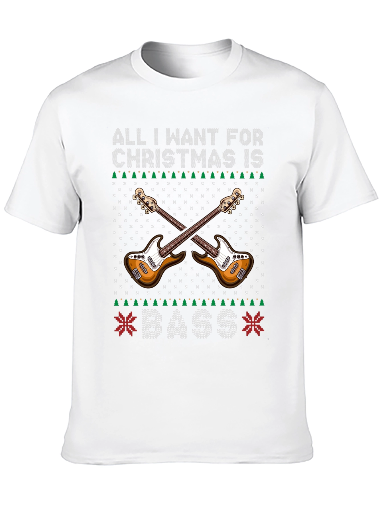 Bass Guitar Ugly Christmas Sweater T-Shirt