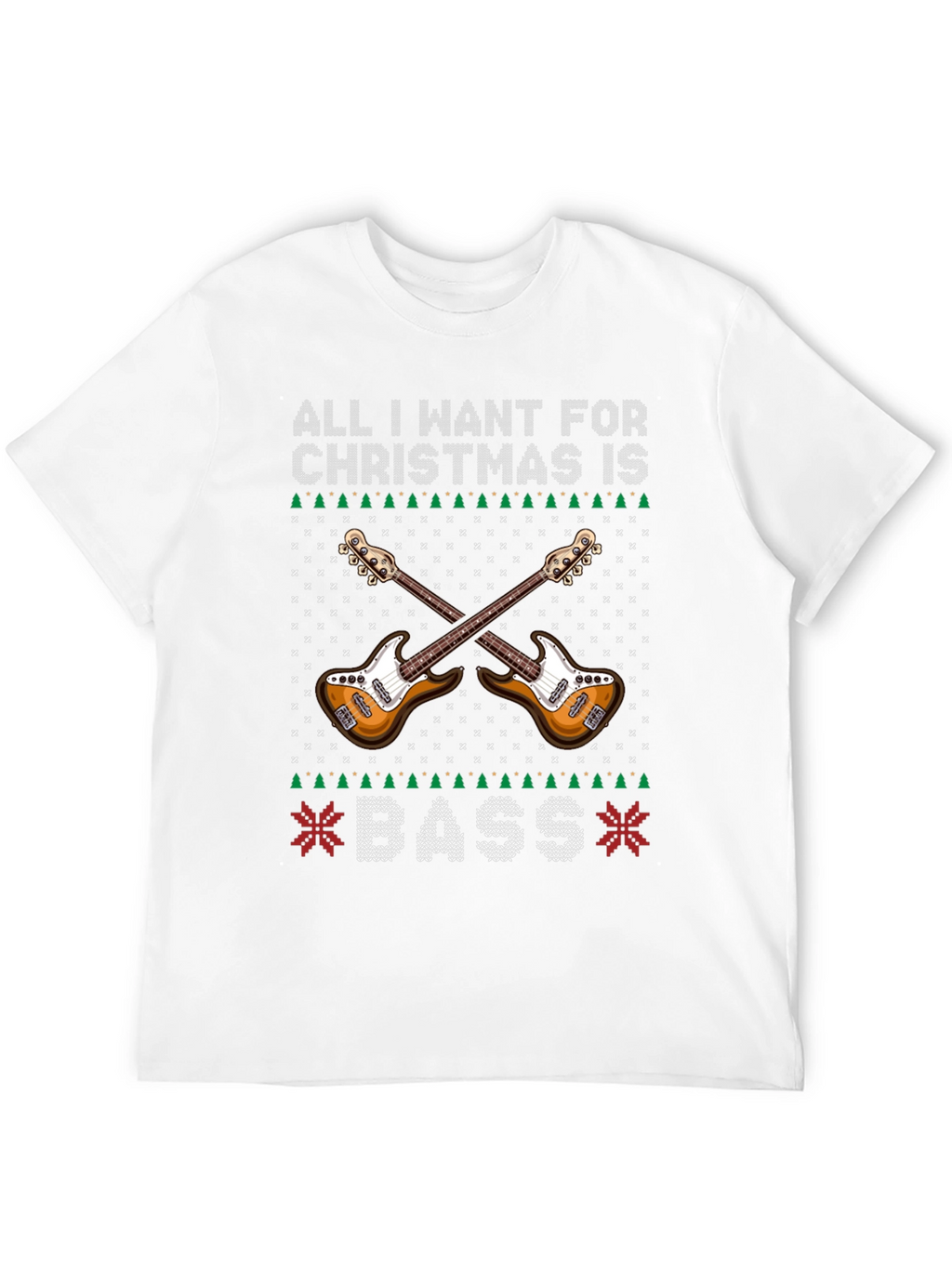 Bass Guitar Ugly Christmas Sweater T-Shirt