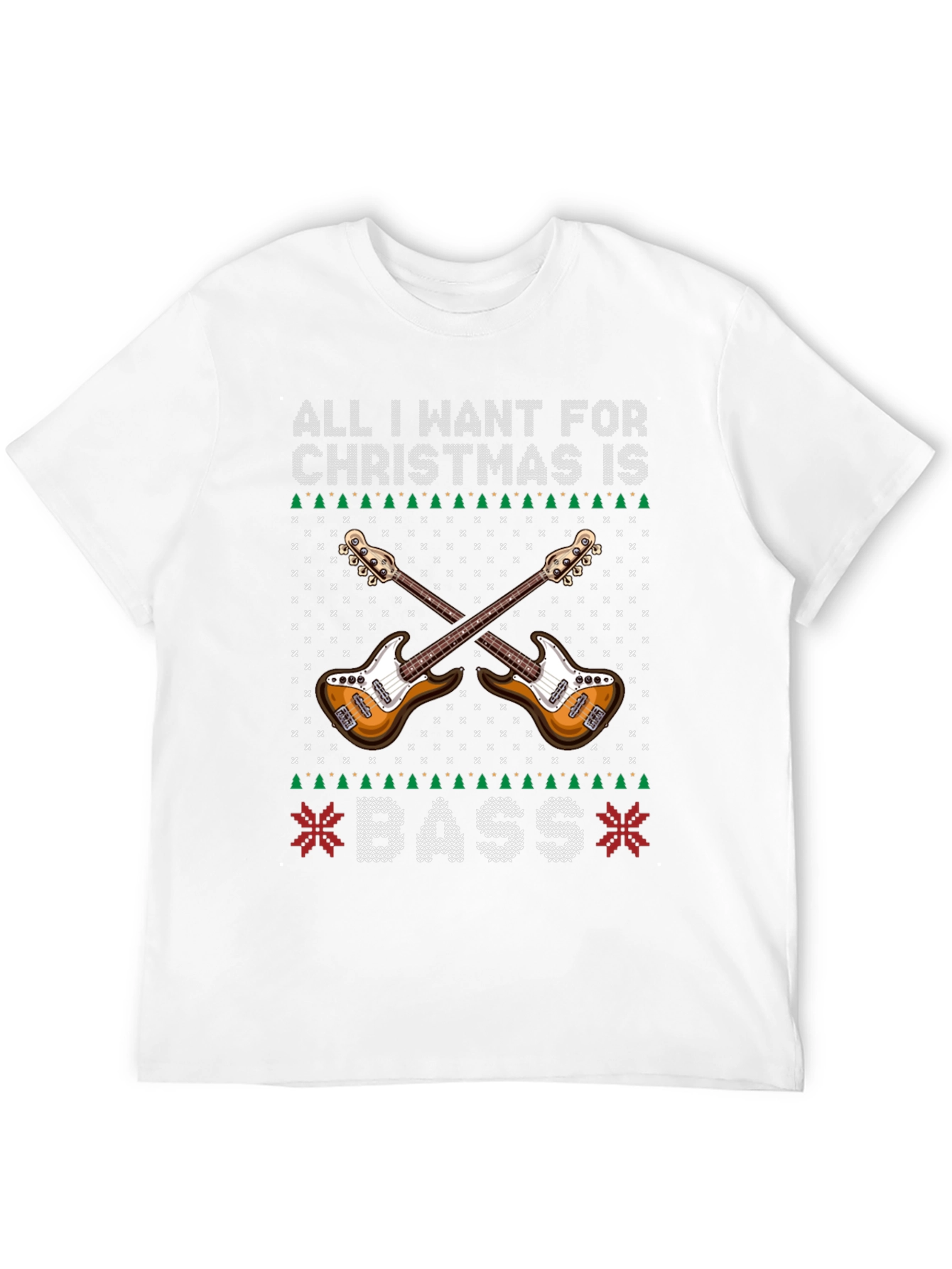 Bass Guitar Ugly Christmas Sweater T-Shirt