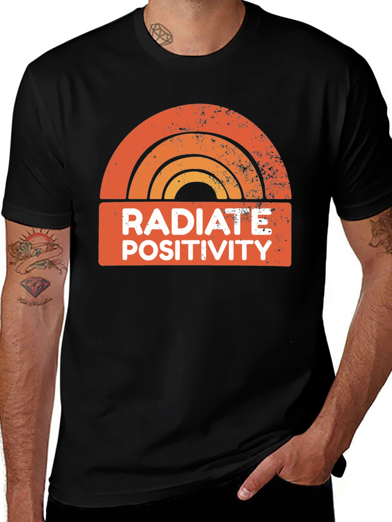 Radiate Positivity Retro Graphic T-Shirt