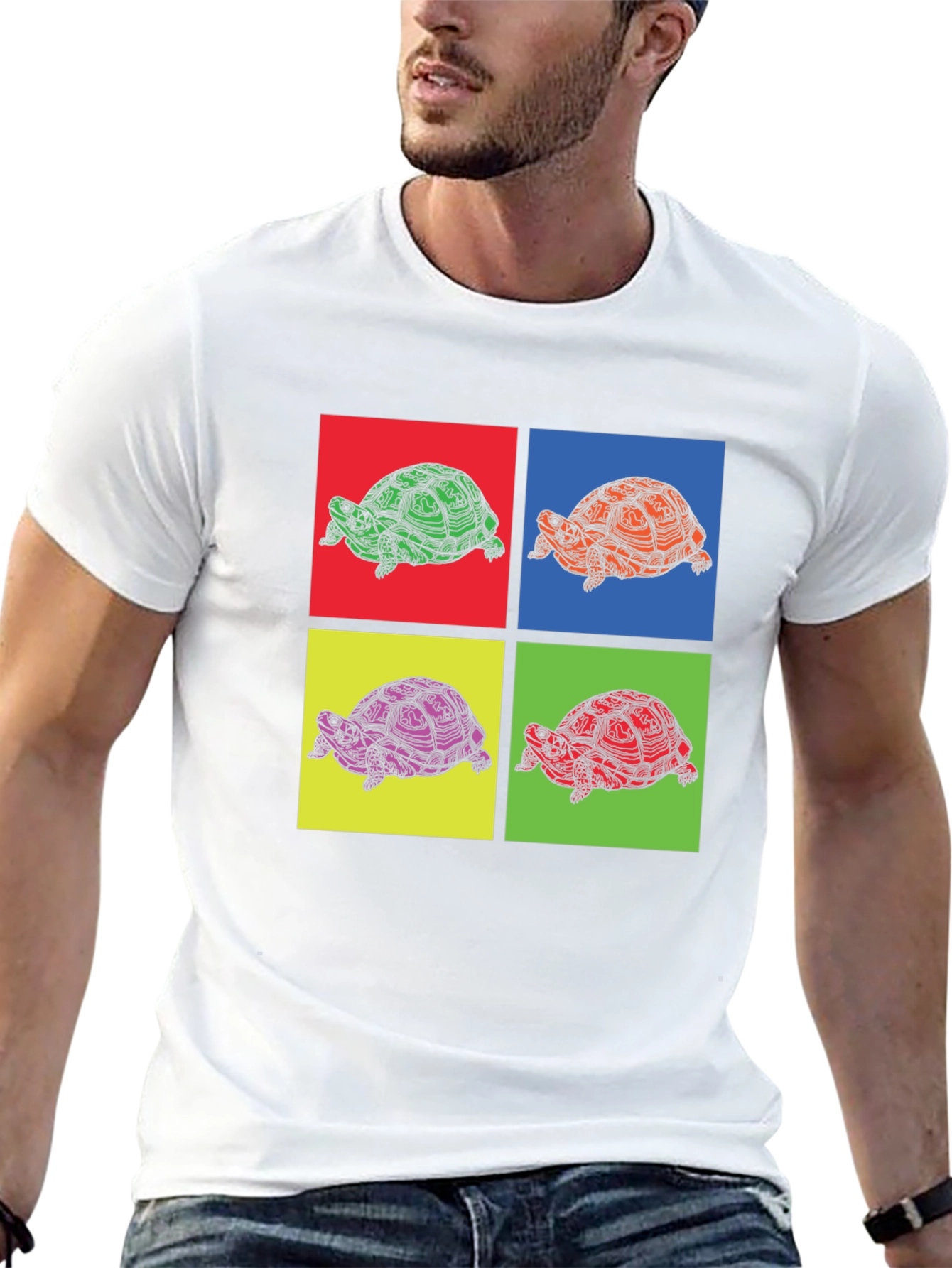 Turtle Pop Art Graphic Tee - Unique Animal Print