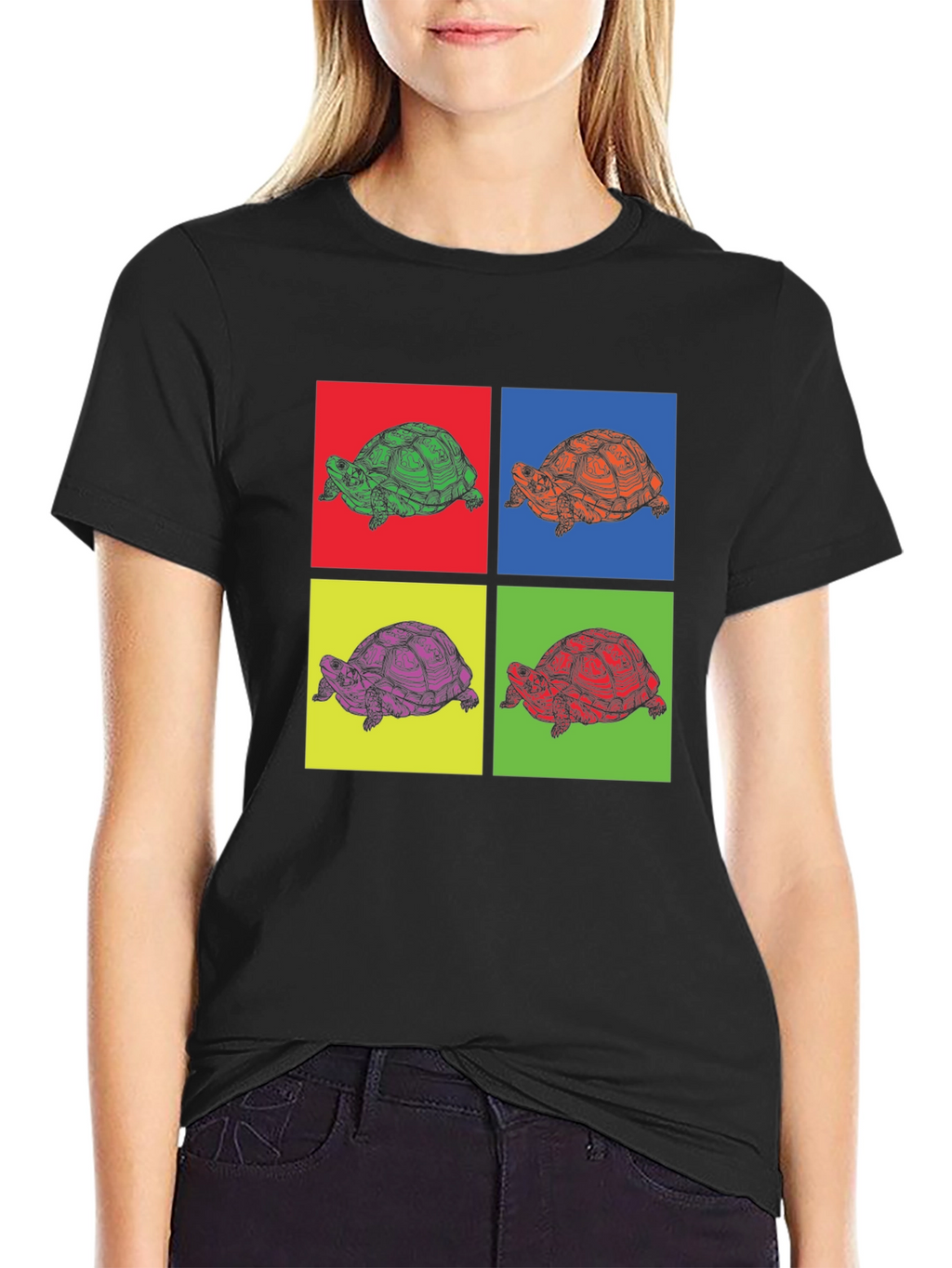 Turtle Pop Art Graphic Tee - Unique Animal Print