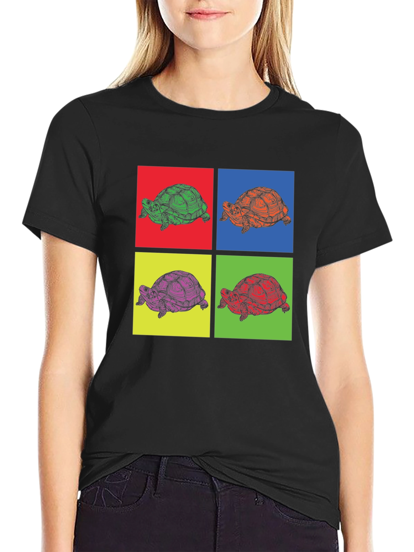Turtle Pop Art Graphic Tee - Unique Animal Print