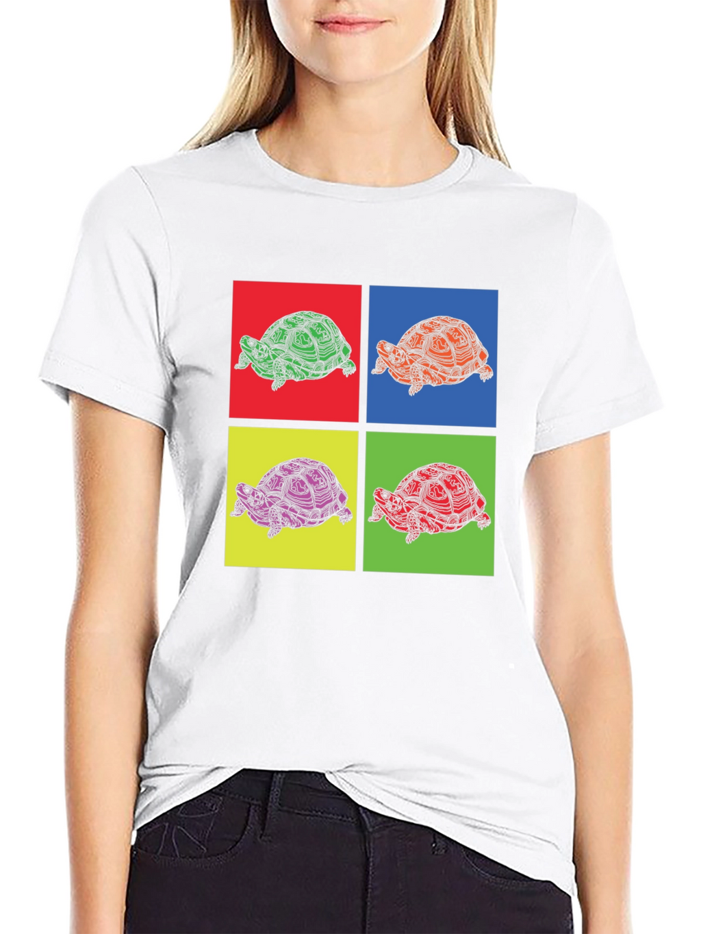 Turtle Pop Art Graphic Tee - Unique Animal Print