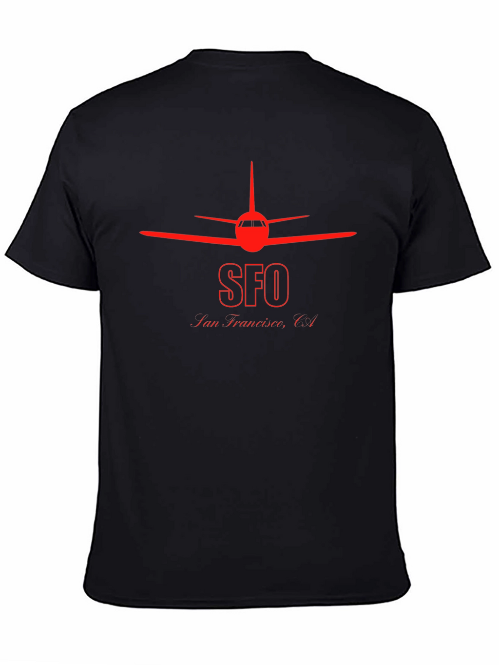 SFO San Francisco Airplane T-Shirt - Black