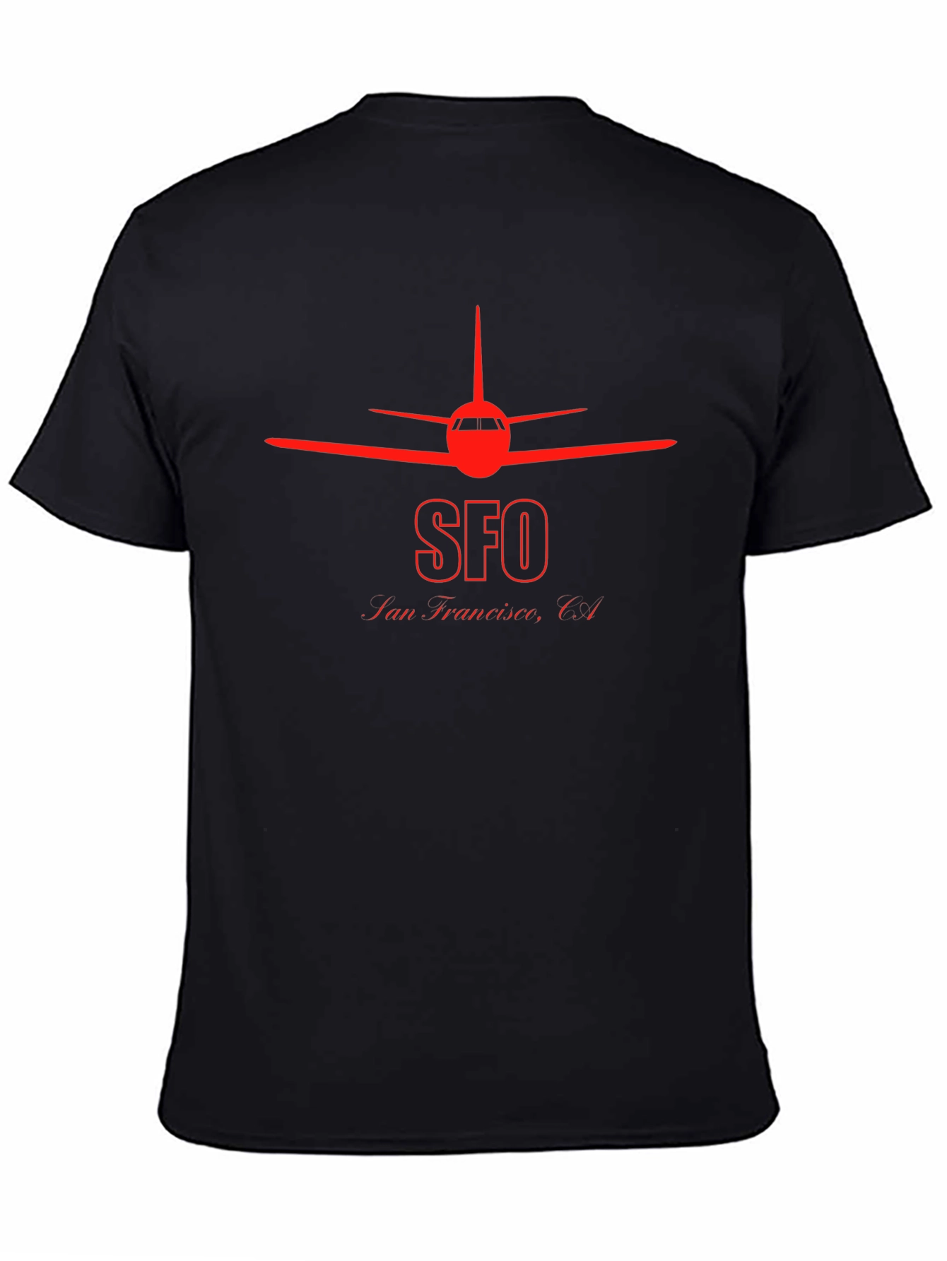 SFO San Francisco Airplane T-Shirt - Black