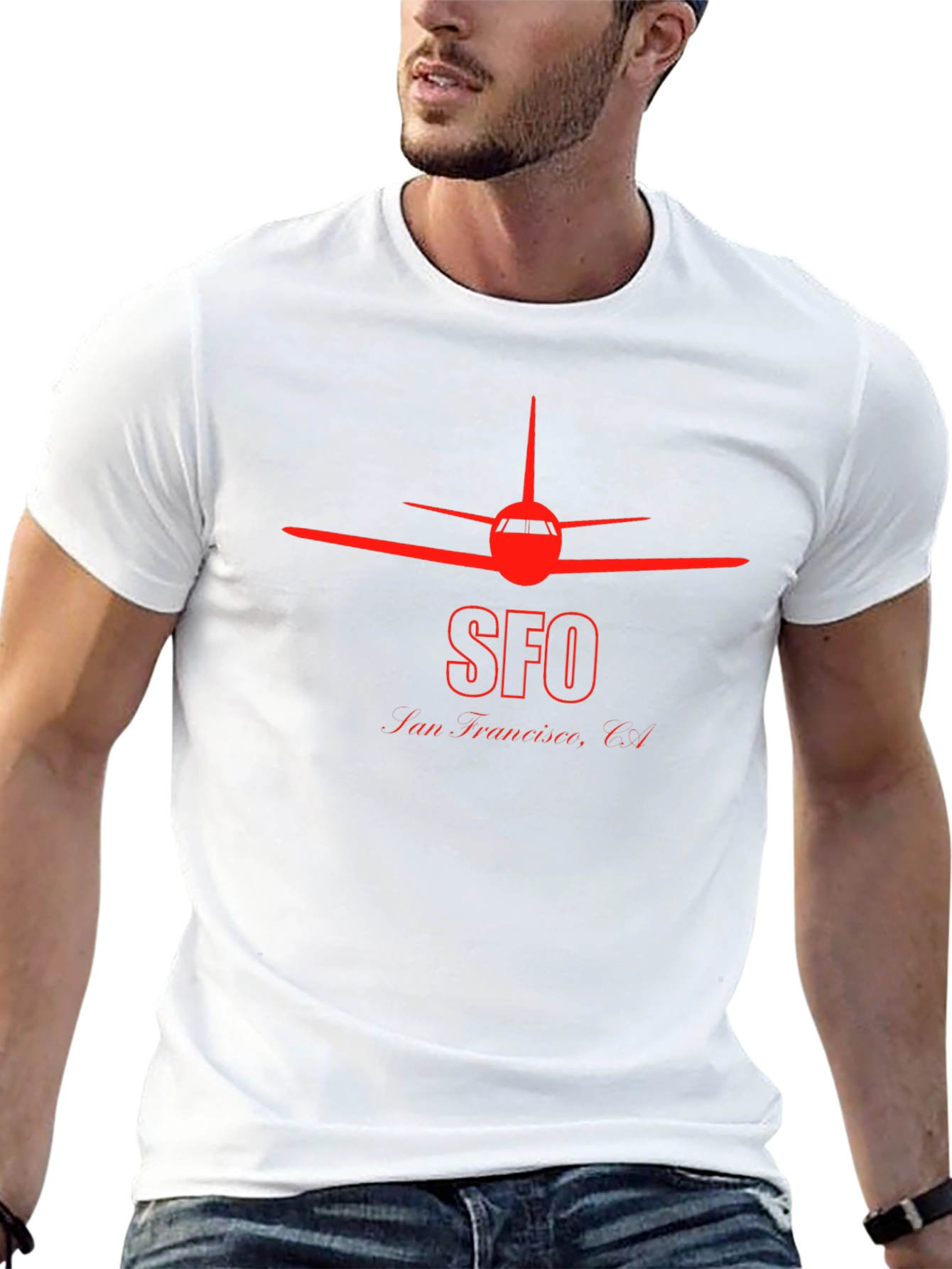 SFO San Francisco Airplane T-Shirt - Black