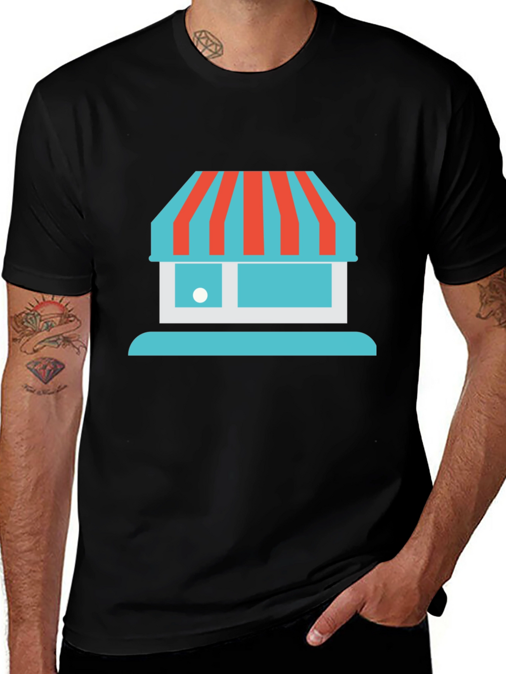 Storefront Graphic Tee - Casual Black T-Shirt