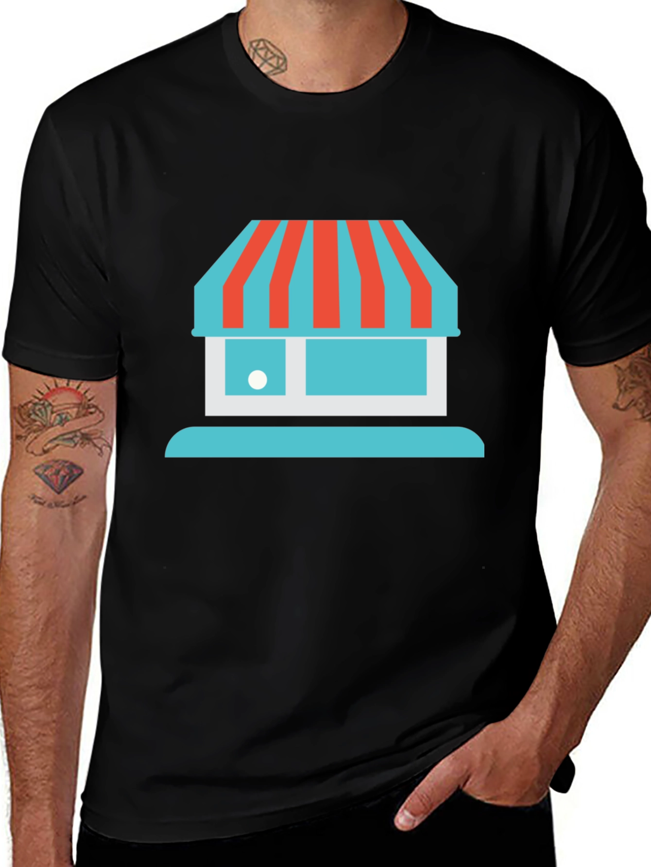 Storefront Graphic Tee - Casual Black T-Shirt