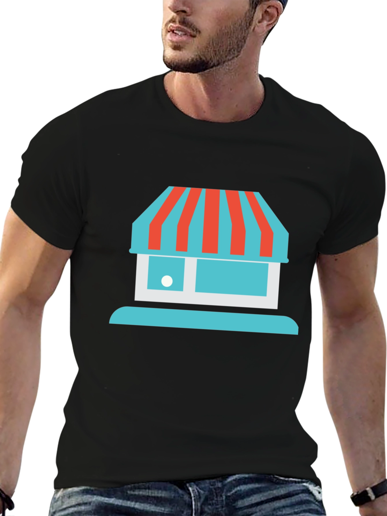 Storefront Graphic Tee - Casual Black T-Shirt