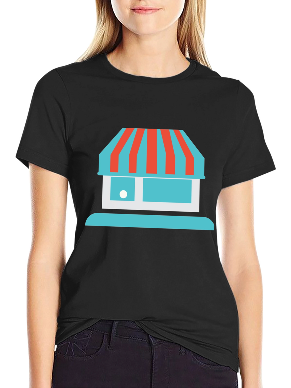 Storefront Graphic Tee - Casual Black T-Shirt