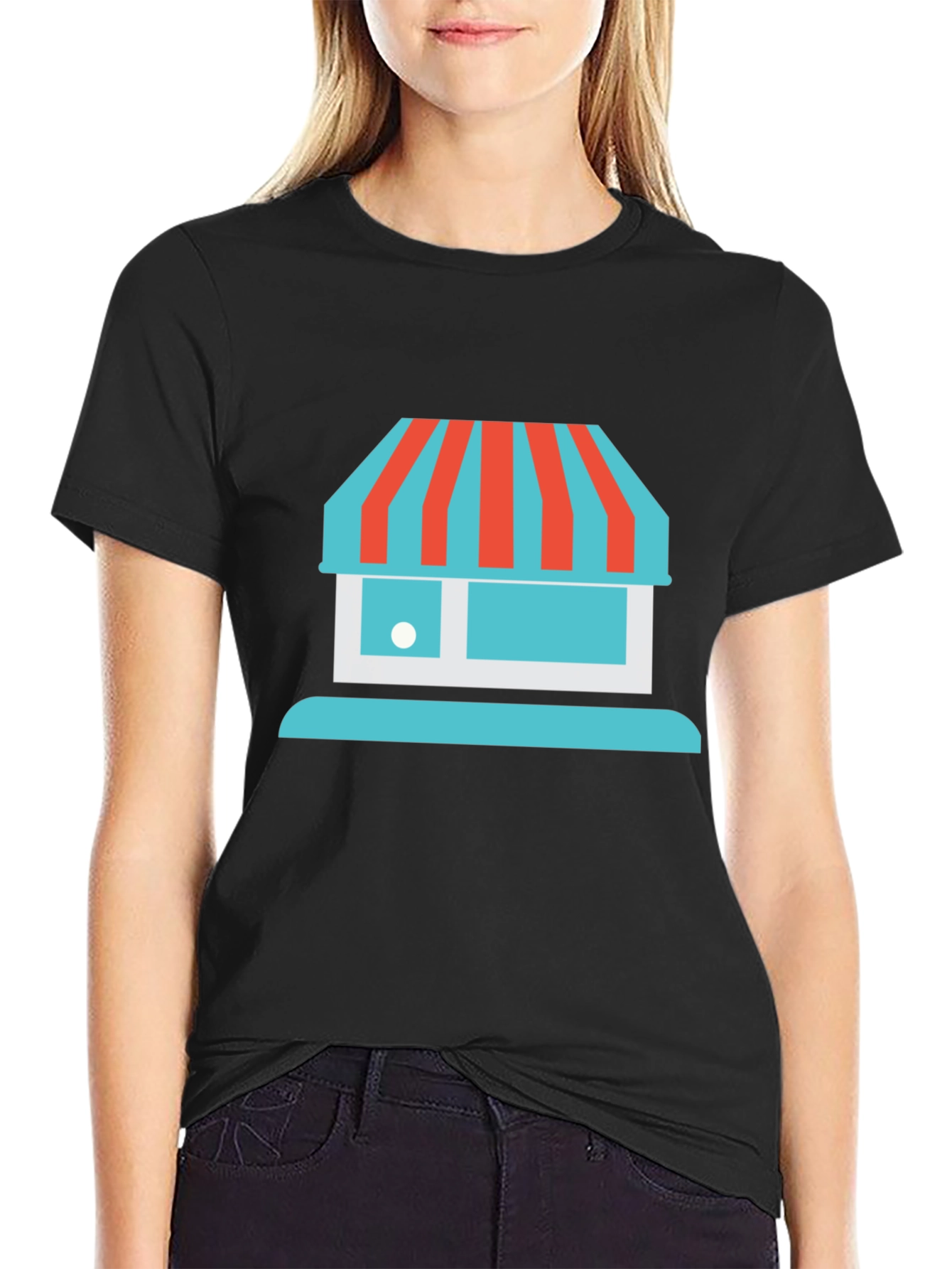 Storefront Graphic Tee - Casual Black T-Shirt