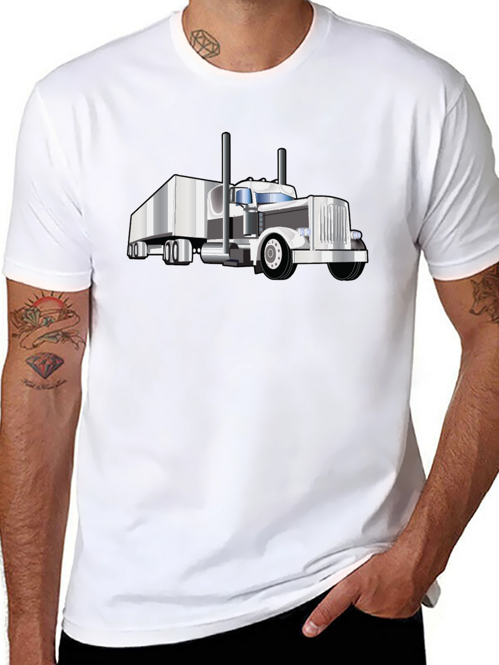 Truck Graphic Tee - Black Cotton Blend