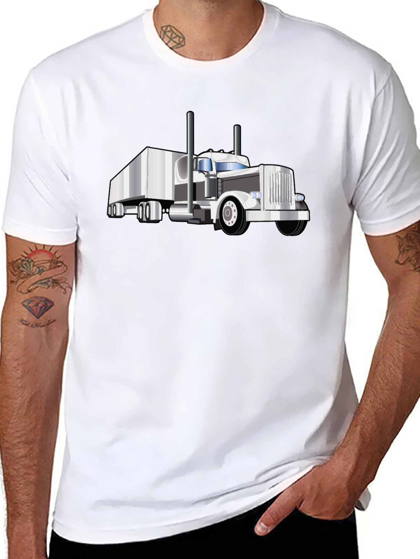 Truck Graphic Tee - Black Cotton Blend