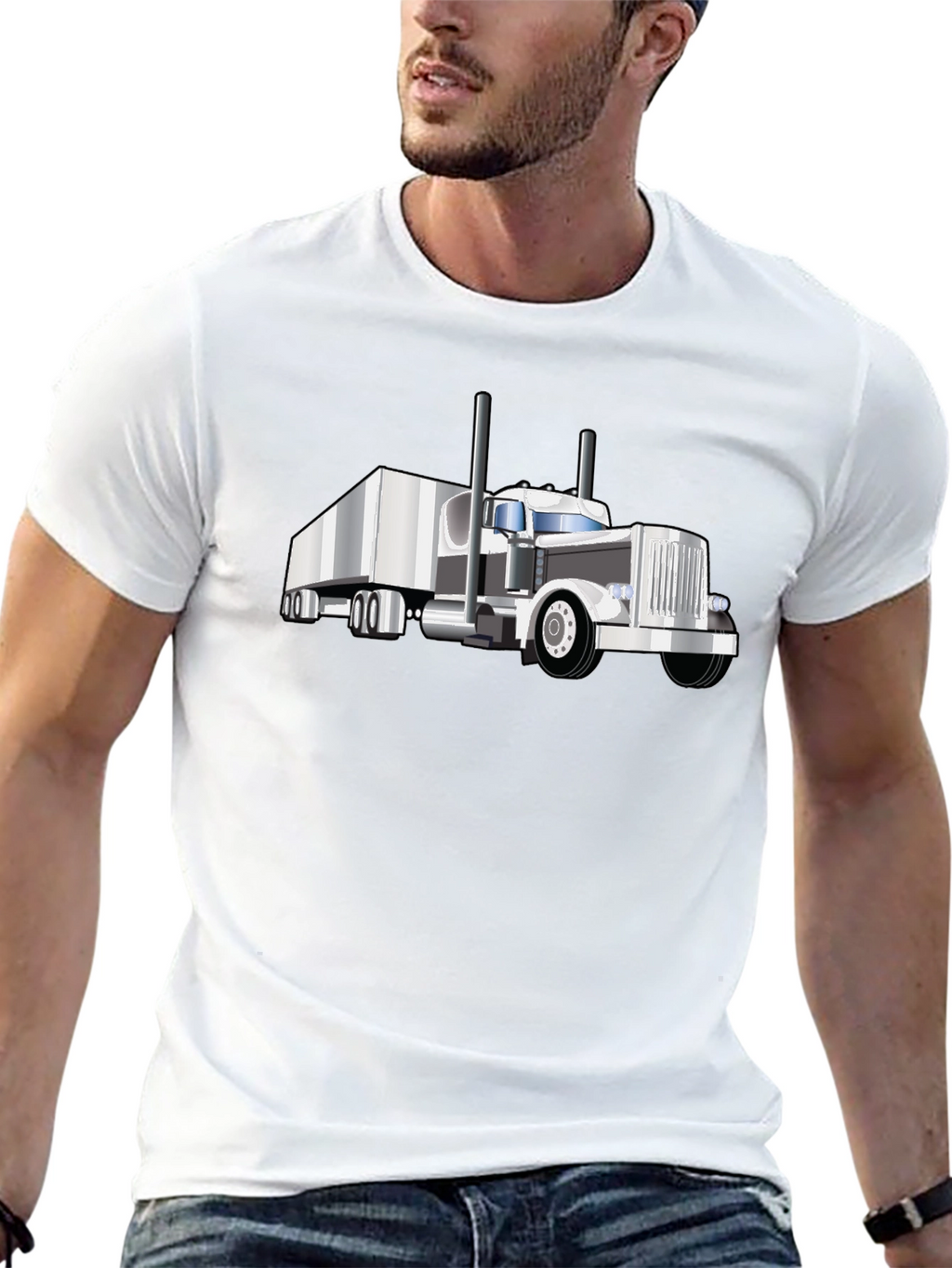 Truck Graphic Tee - Black Cotton Blend