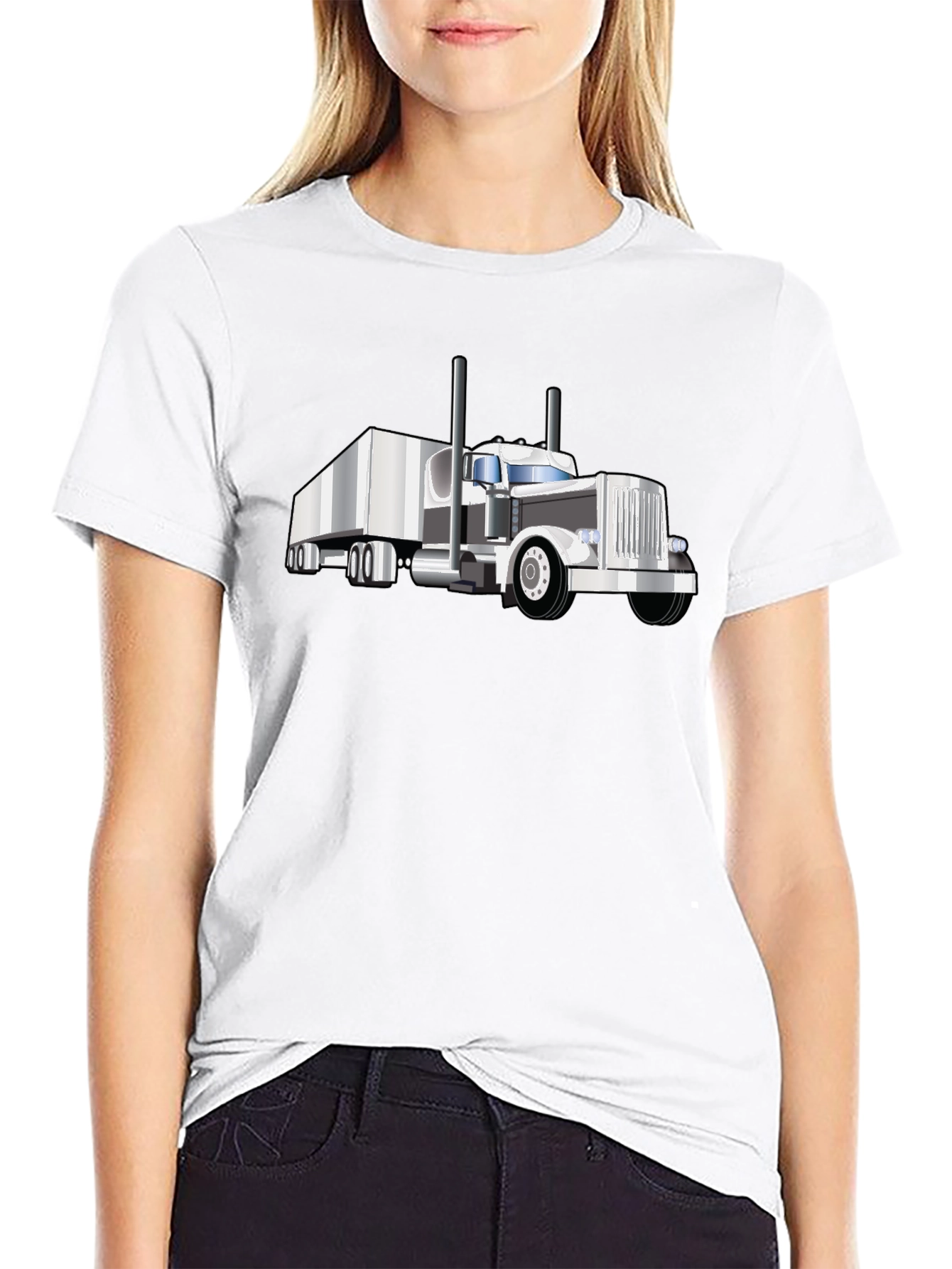 Truck Graphic Tee - Black Cotton Blend