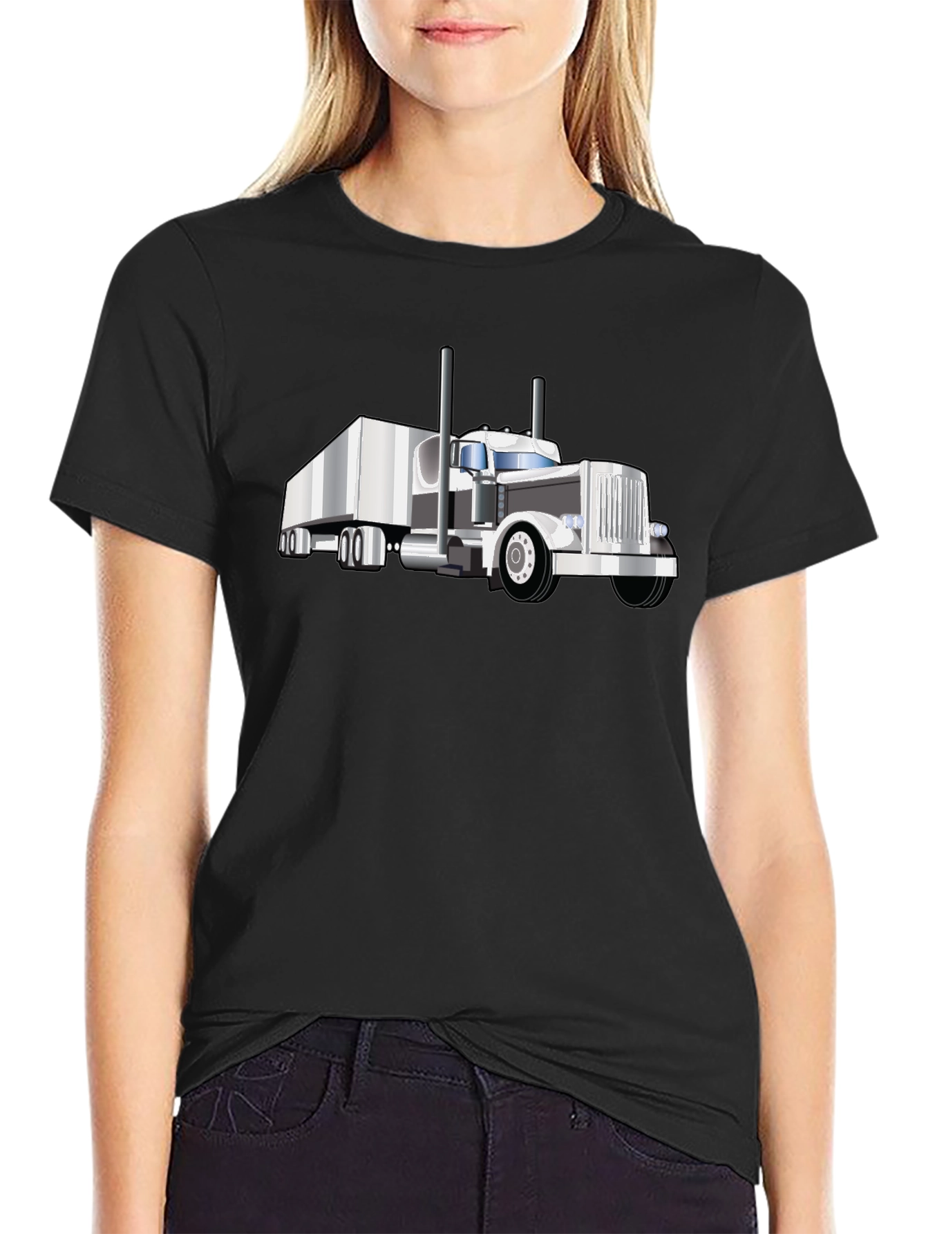 Truck Graphic Tee - Black Cotton Blend