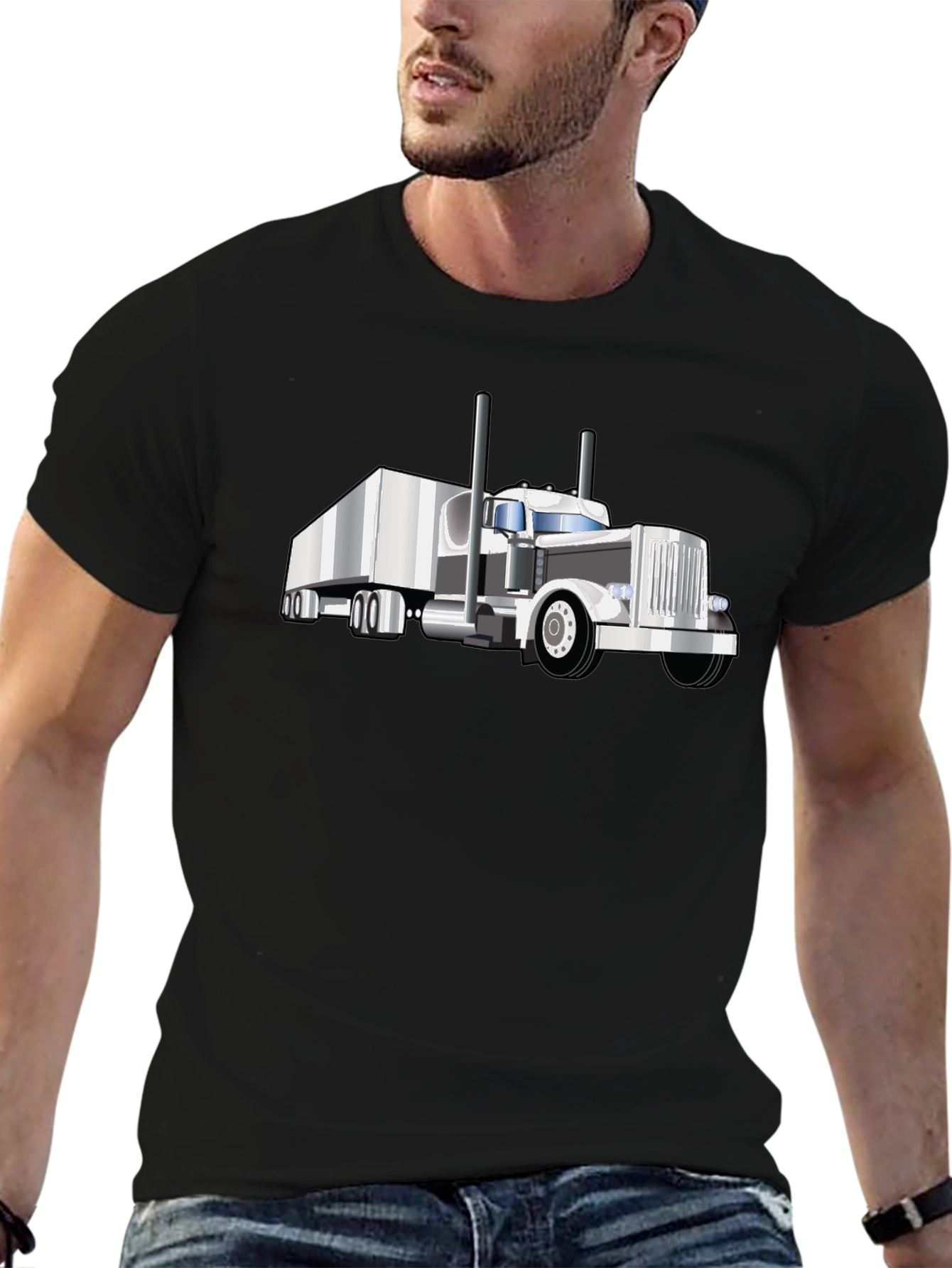 Truck Graphic Tee - Black Cotton Blend