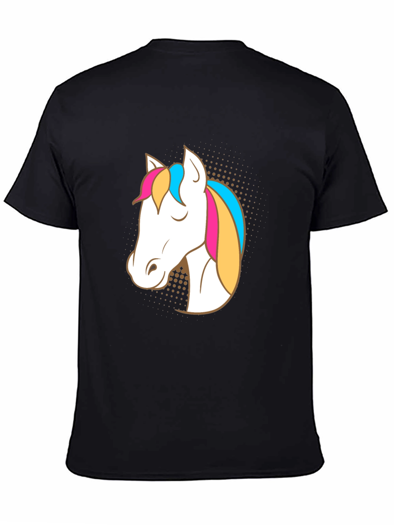 Unicorn Graphic Tee - Black Cotton Casual T-Shirt