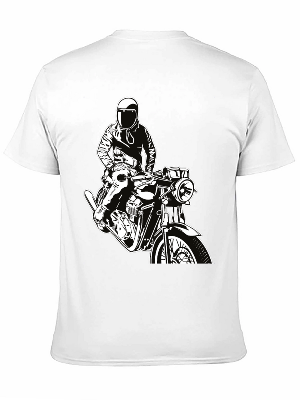Biker Graphic Tee - Black Cotton T-Shirt