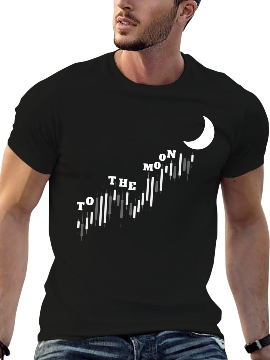 To The Moon Black Tee