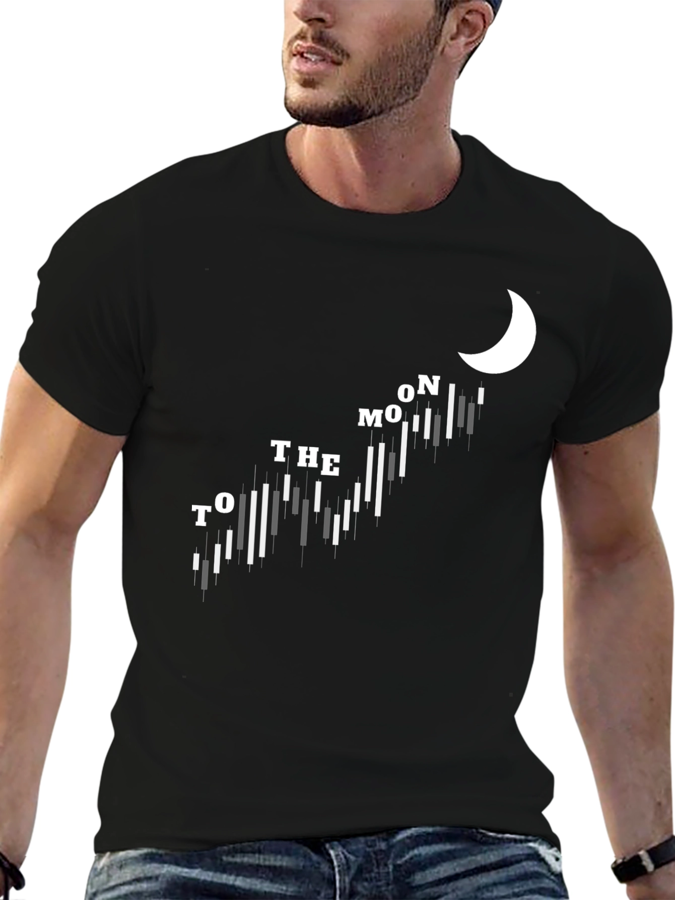 To The Moon Black Tee