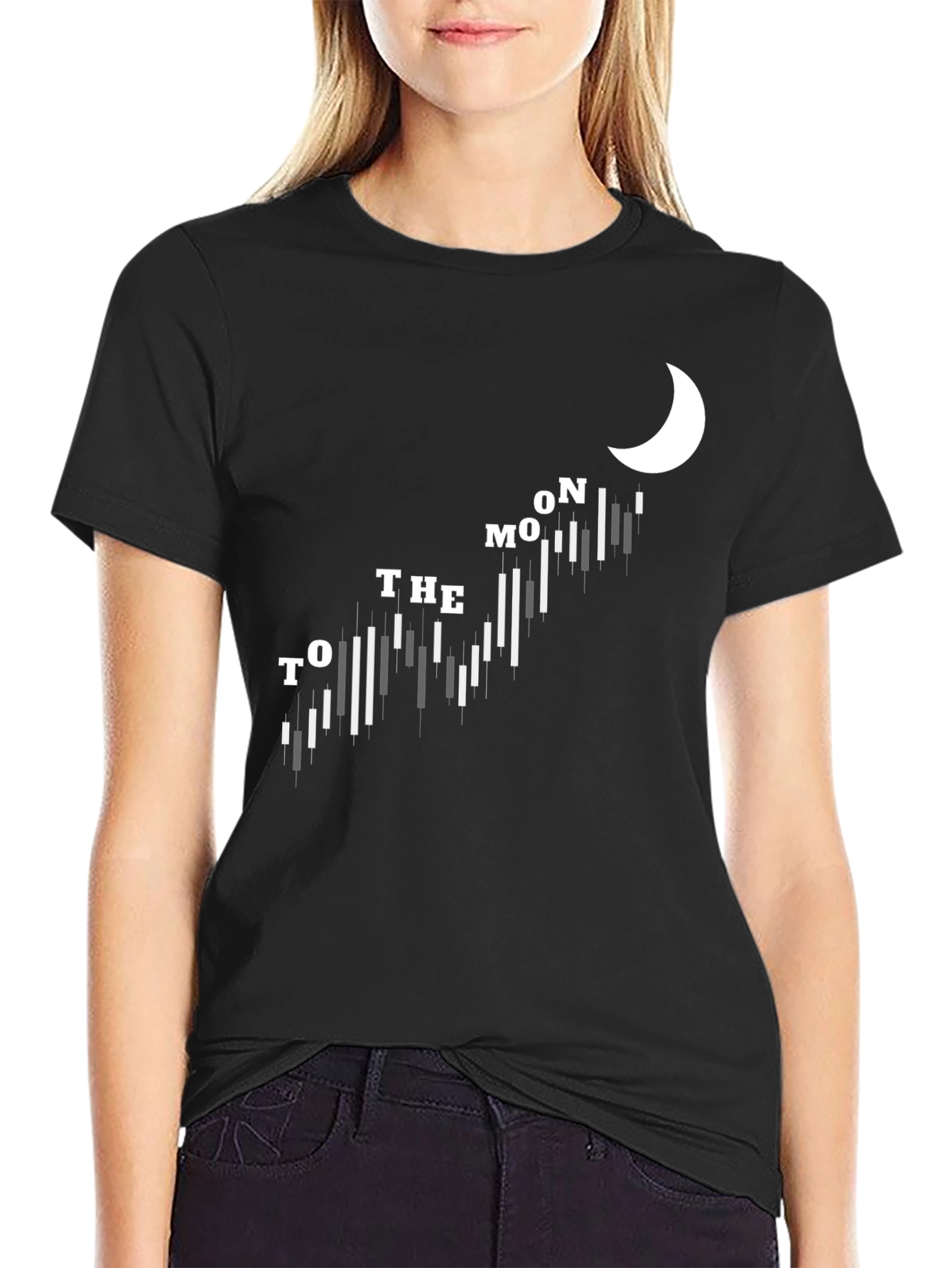 To The Moon Black Tee