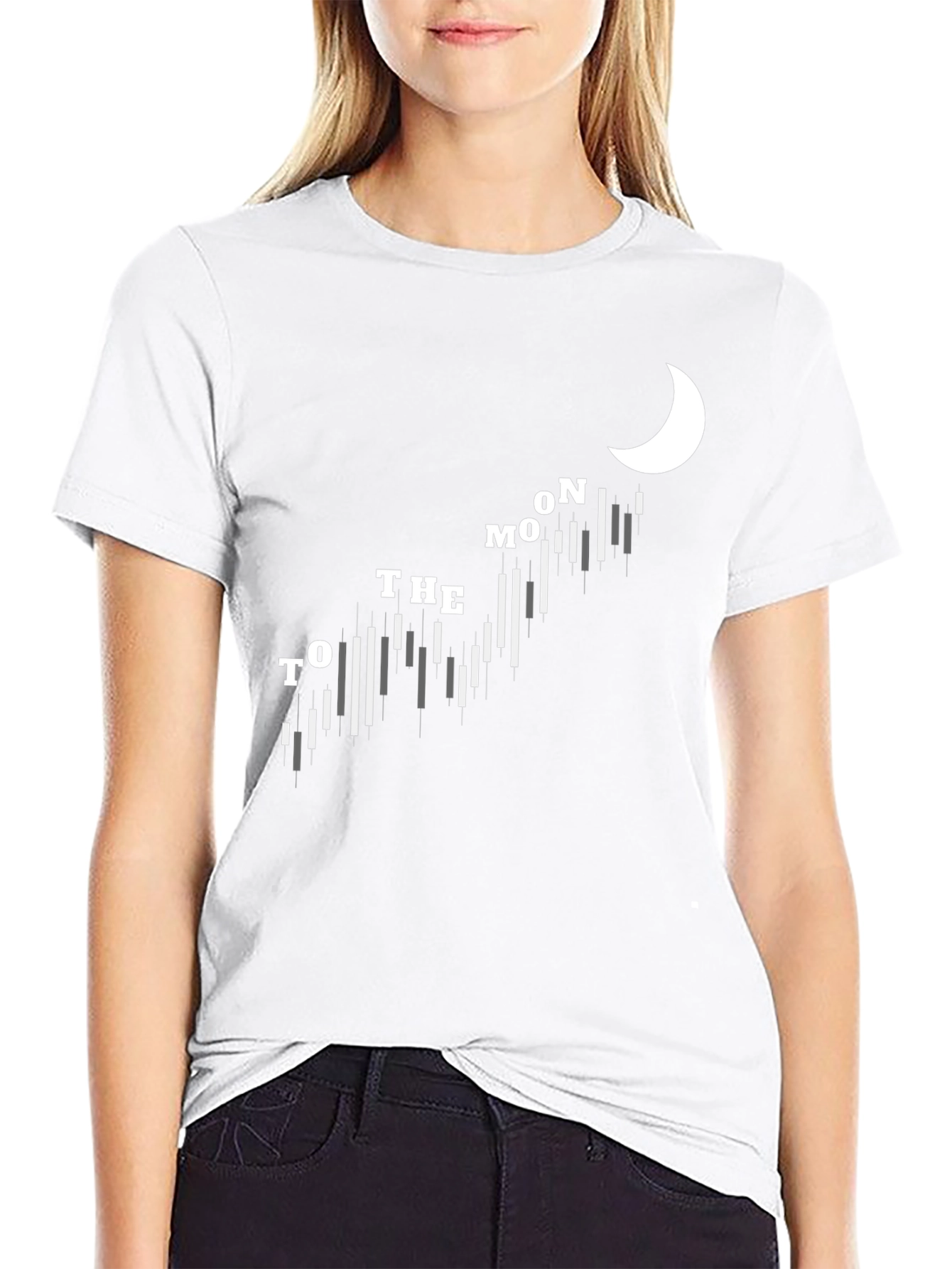 To The Moon Black Tee