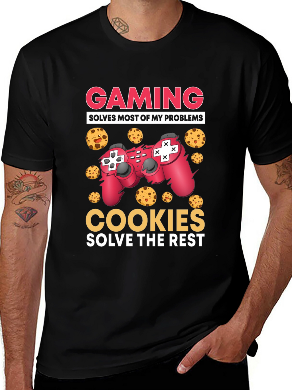 Gaming and Cookies Graphic T-Shirt