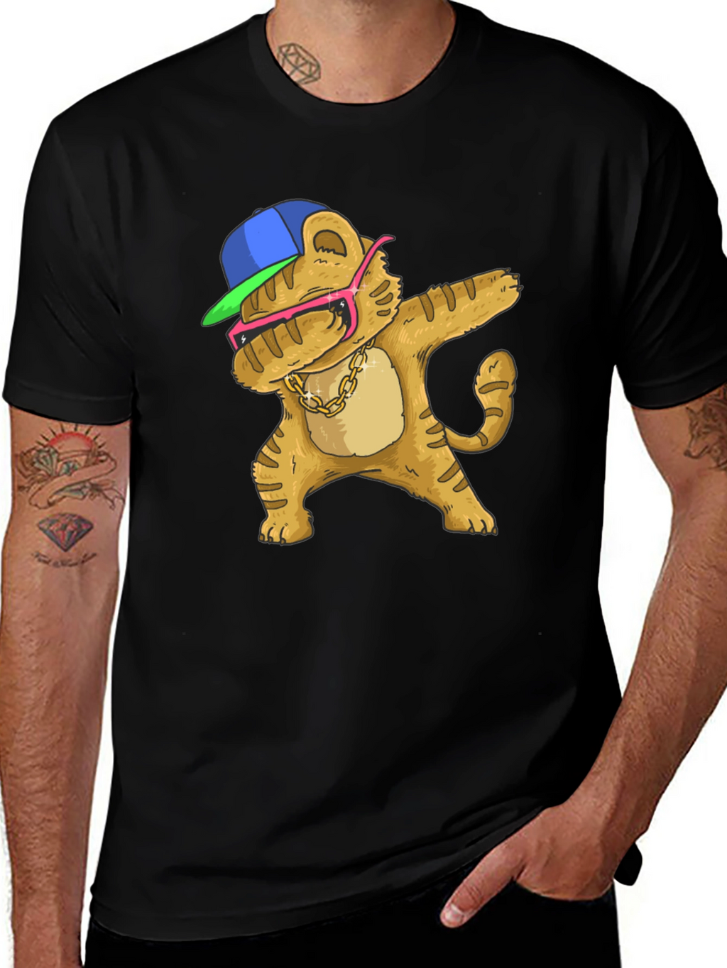 Dabbing Cartoon Cat T-Shirt