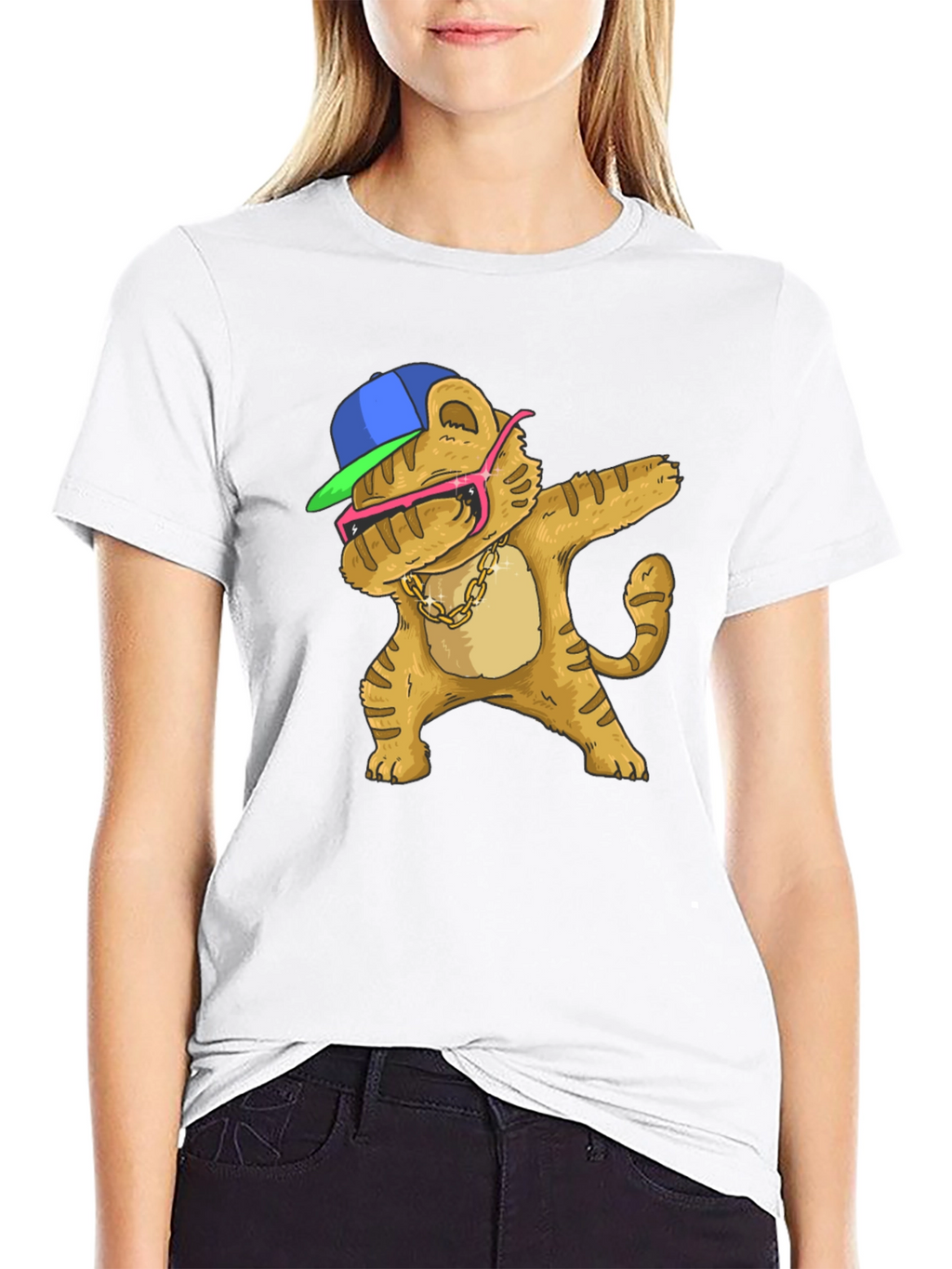 Dabbing Cartoon Cat T-Shirt