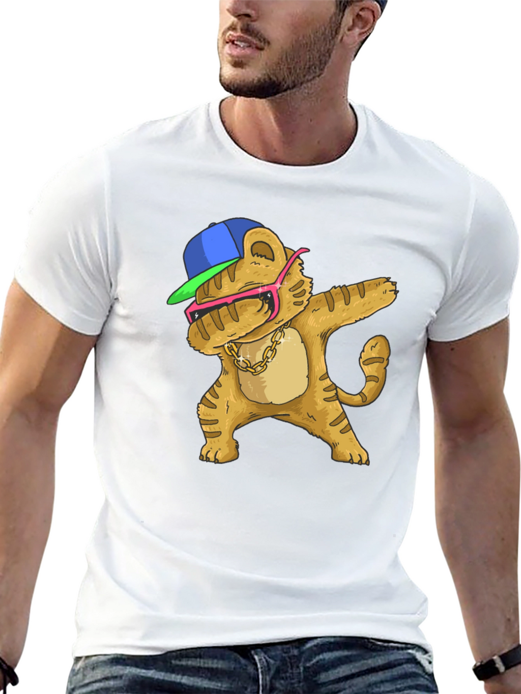 Dabbing Cartoon Cat T-Shirt