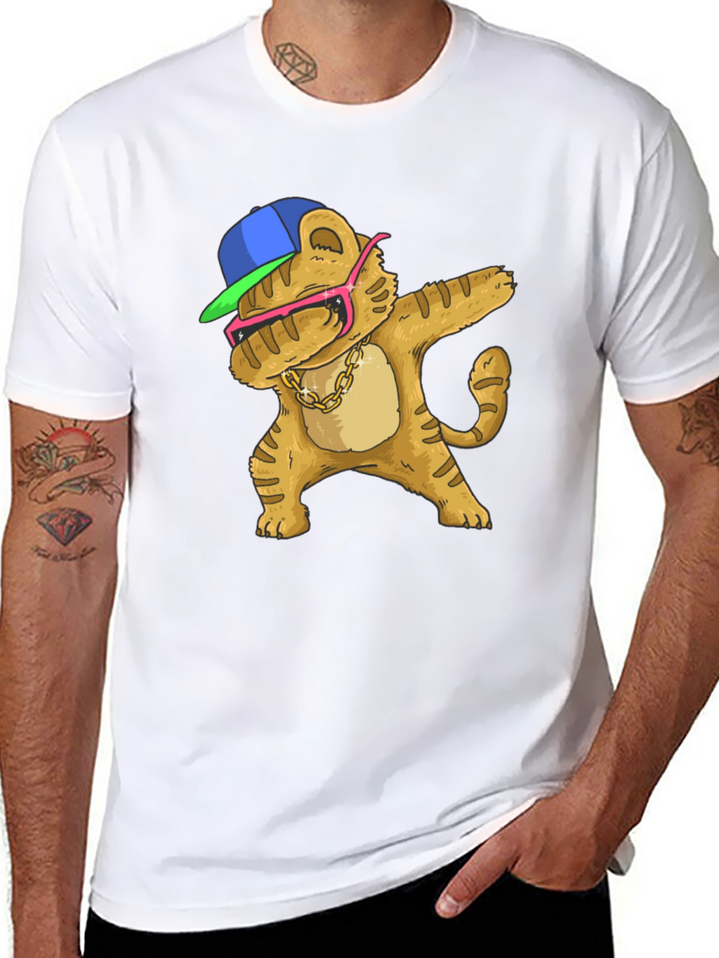 Dabbing Cartoon Cat T-Shirt