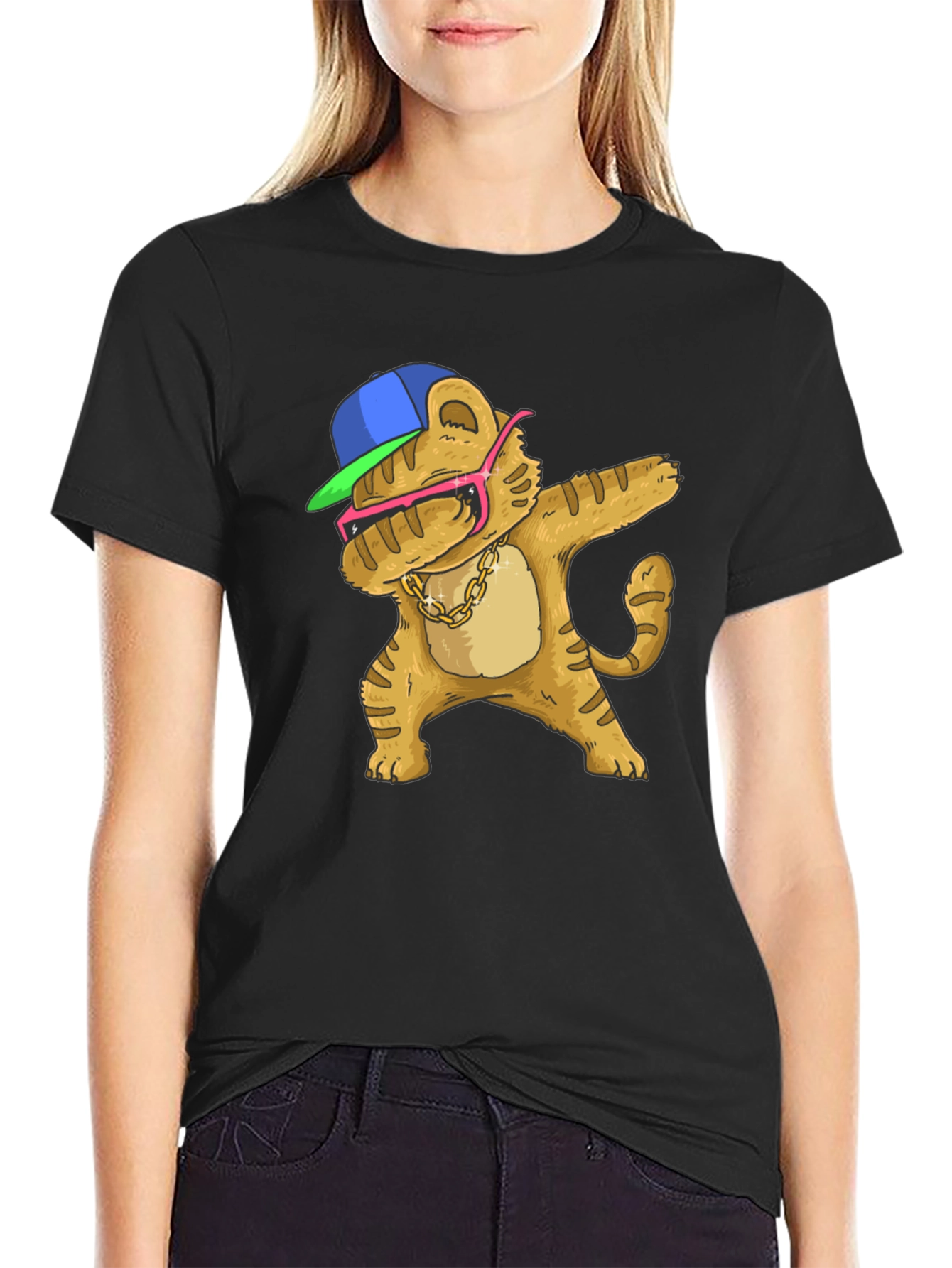 Dabbing Cartoon Cat T-Shirt