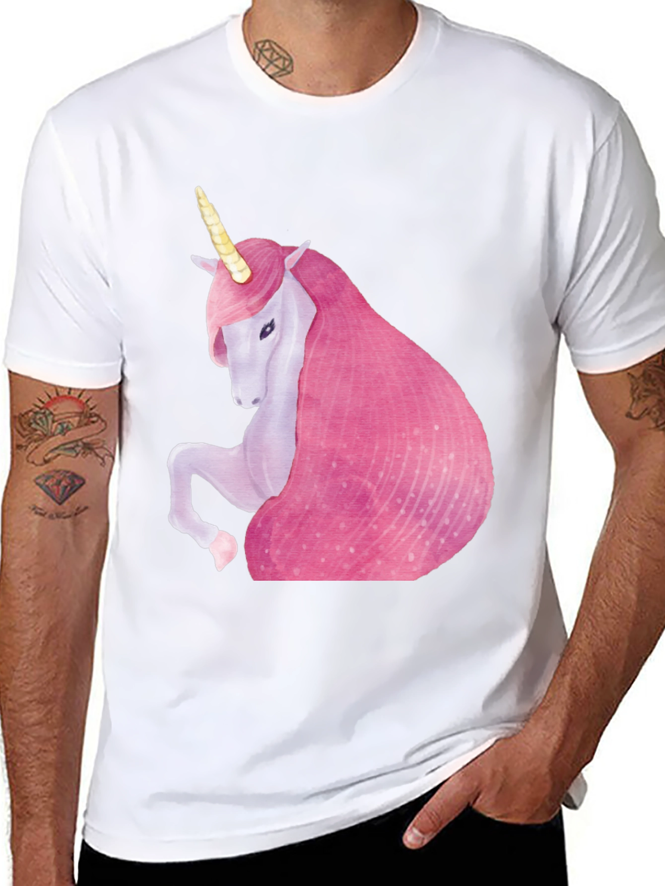 Unicorn Graphic Black T-Shirt