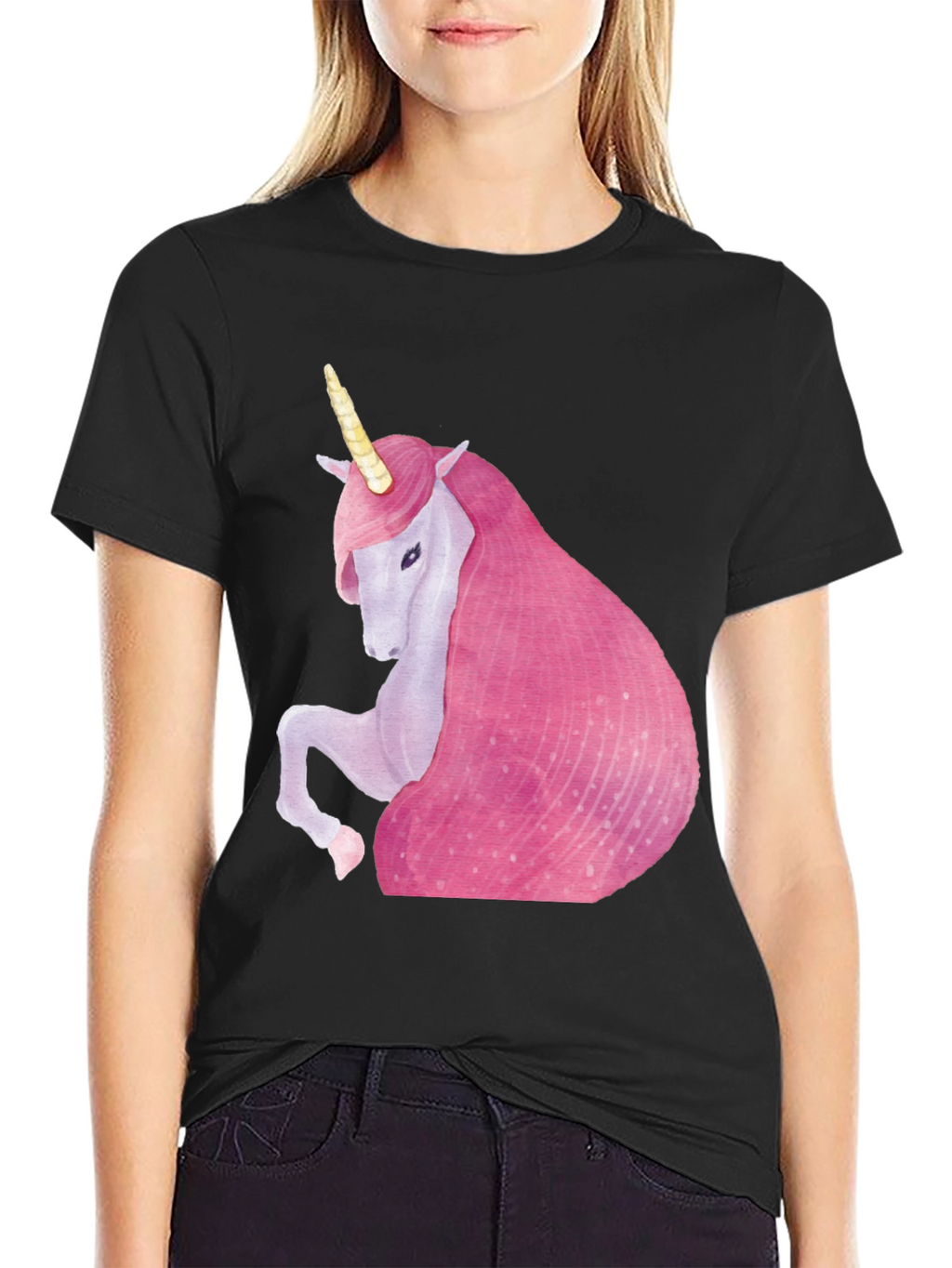 Unicorn Graphic Black T-Shirt