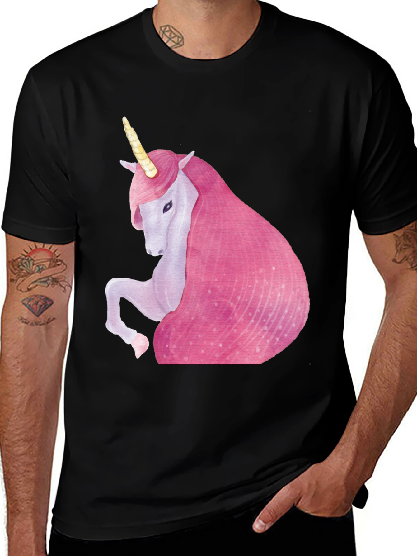 Unicorn Graphic Black T-Shirt