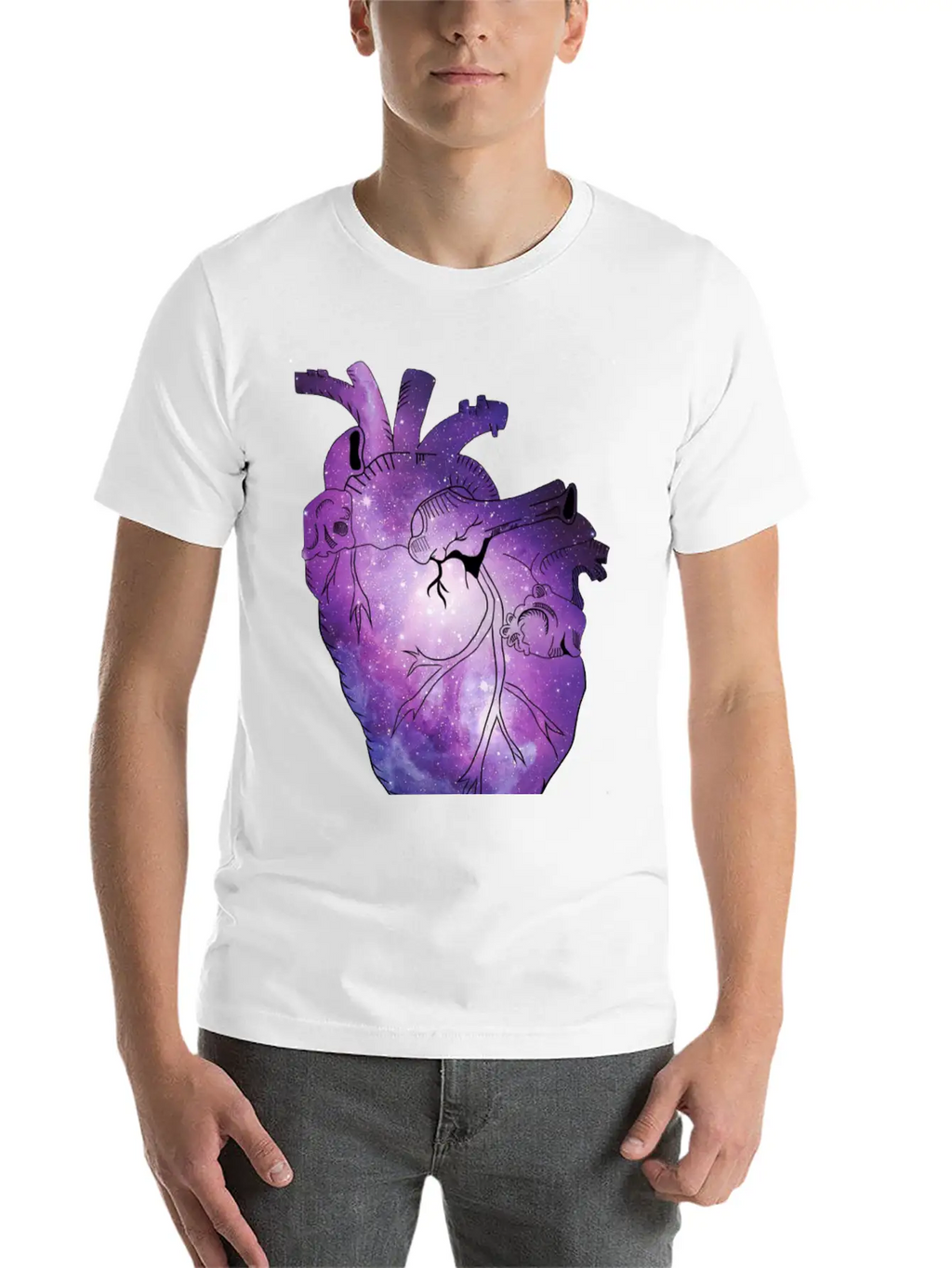 Galaxy Beating Heart Casual Graphic T-Shirt – Simple And Comfortable Daily Wear
