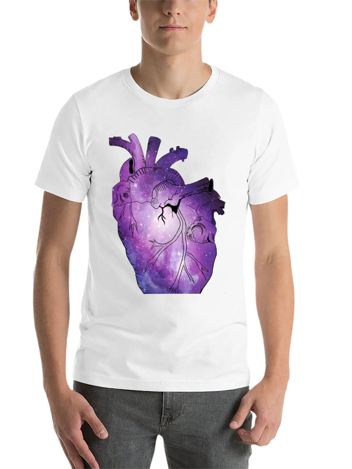 Galaxy Beating Heart Casual Graphic T-Shirt – Simple And Comfortable Daily Wear